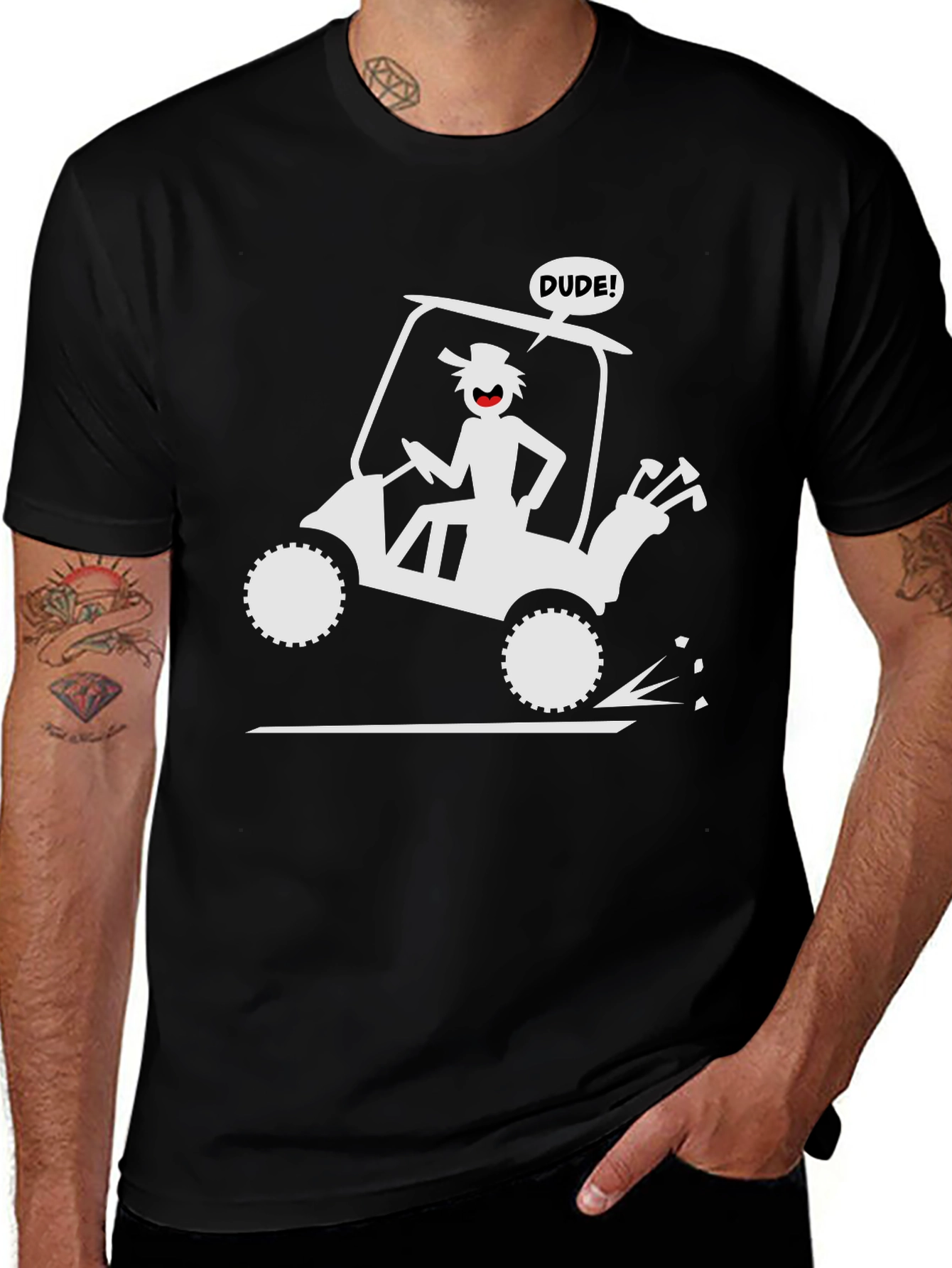 Variant 28 of Dude Golf Cart Tee - Fun Golfing Humor Shirt