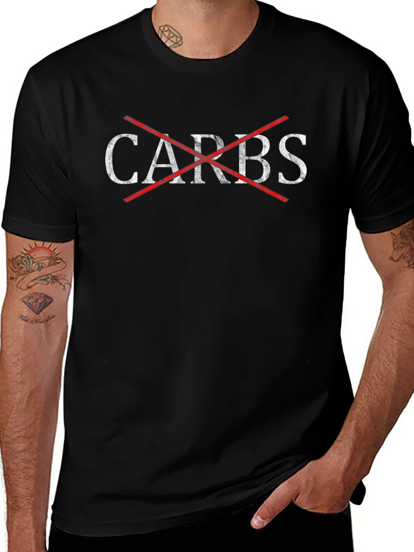 No Carbs T-Shirt - Black Diet Tee
