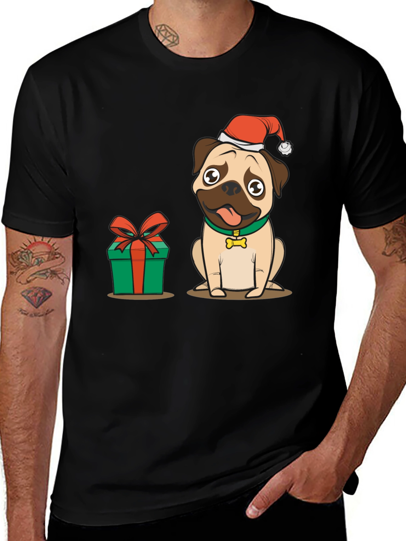 Variant 28 of Christmas Pug Dog Graphic T-Shirt