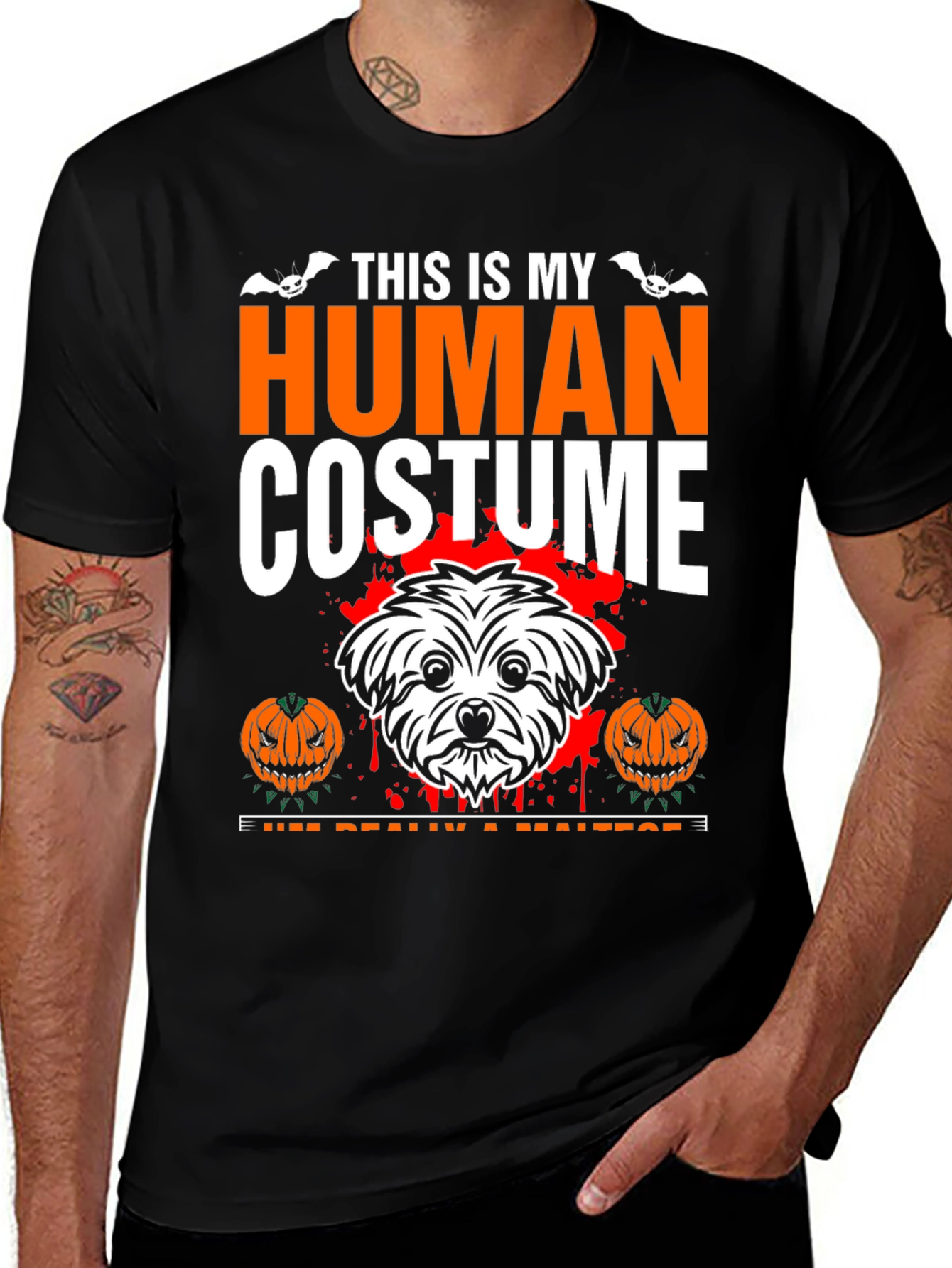 Variant 7 of Halloween Dog Costume Graphic Tee