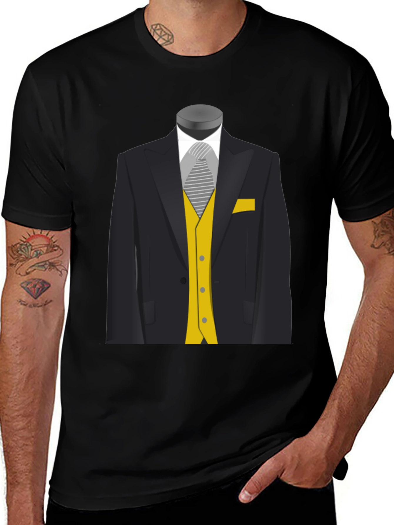 Variant 4 of Gentleman's Tuxedo Graphic Tee - Classic Style