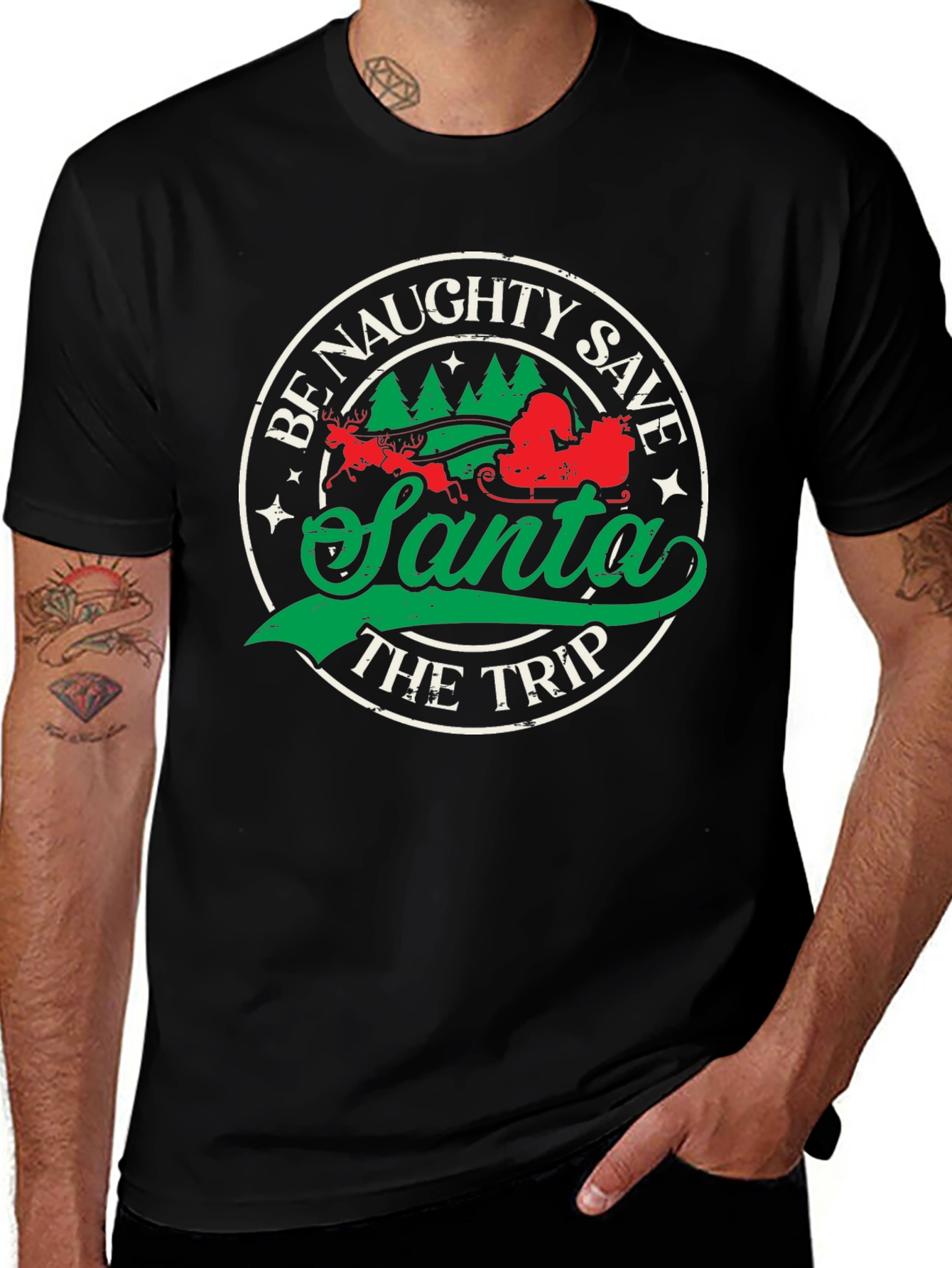 Be Naughty Save Santa the Trip Graphic Tee
