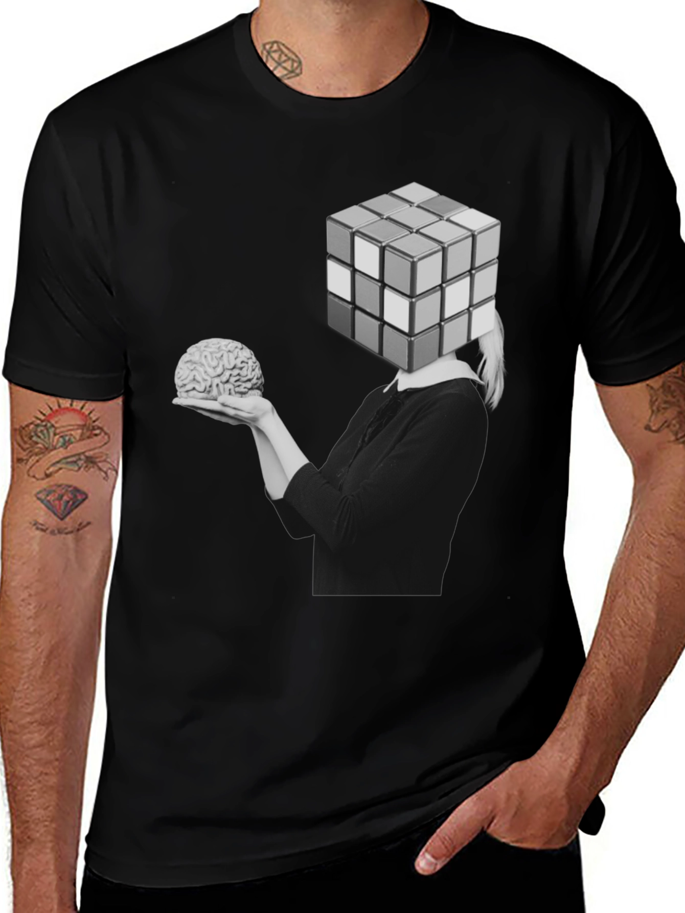 Variant 14 of Rubik's Cube Brain T-Shirt