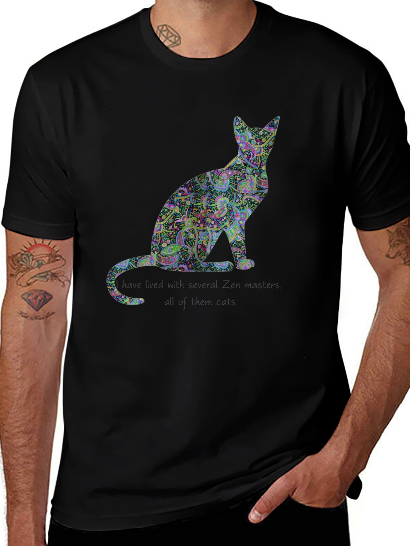 Variant 4 of Paisley Cat T-Shirt - Unique Design