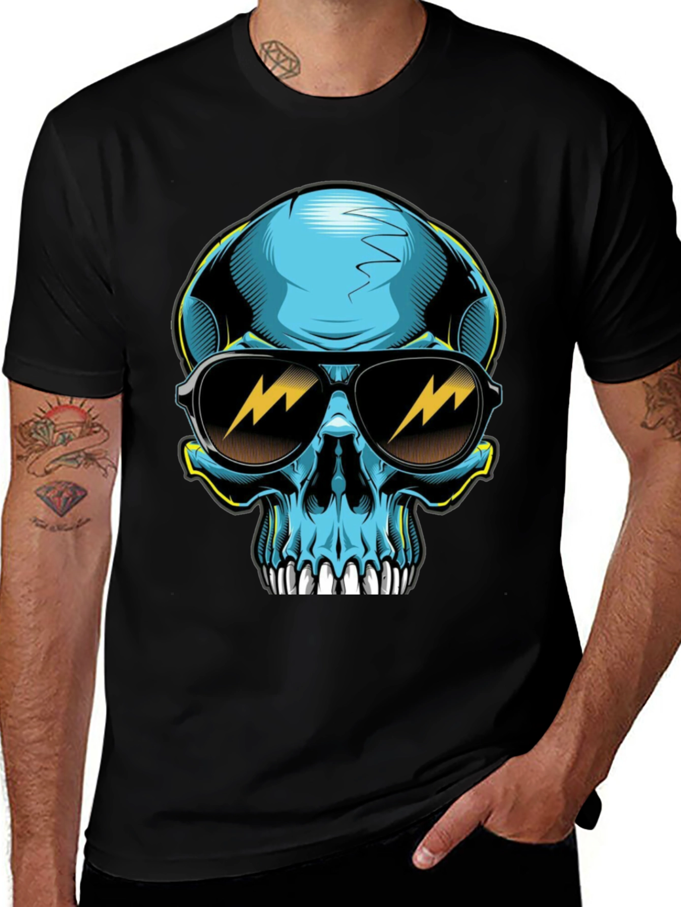Variant 16 of Cool Skull Graphic Tee - Black T-Shirt