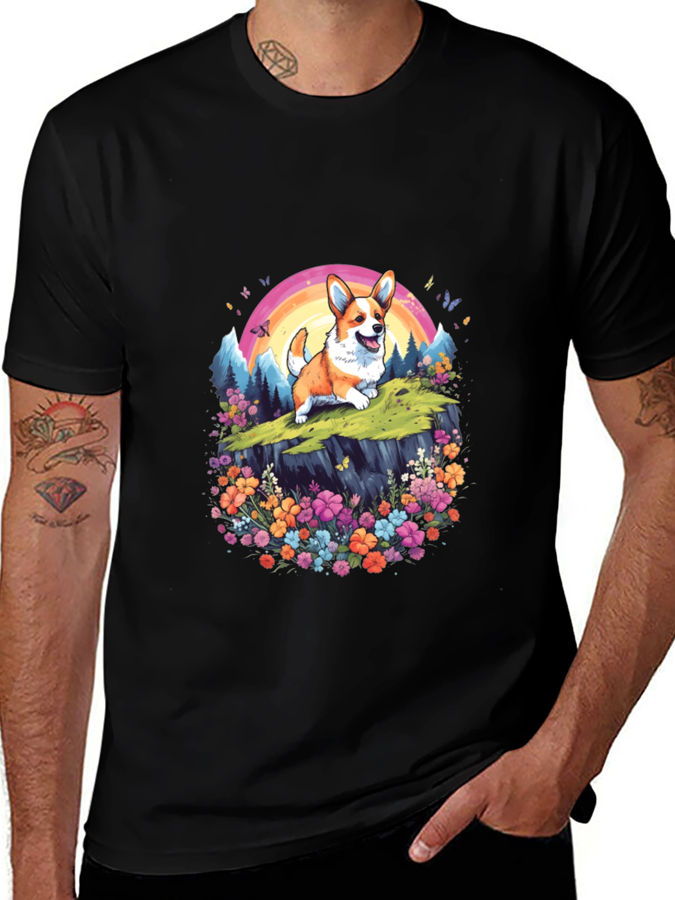 Variant 13 of Corgi Rainbow Graphic T-Shirt