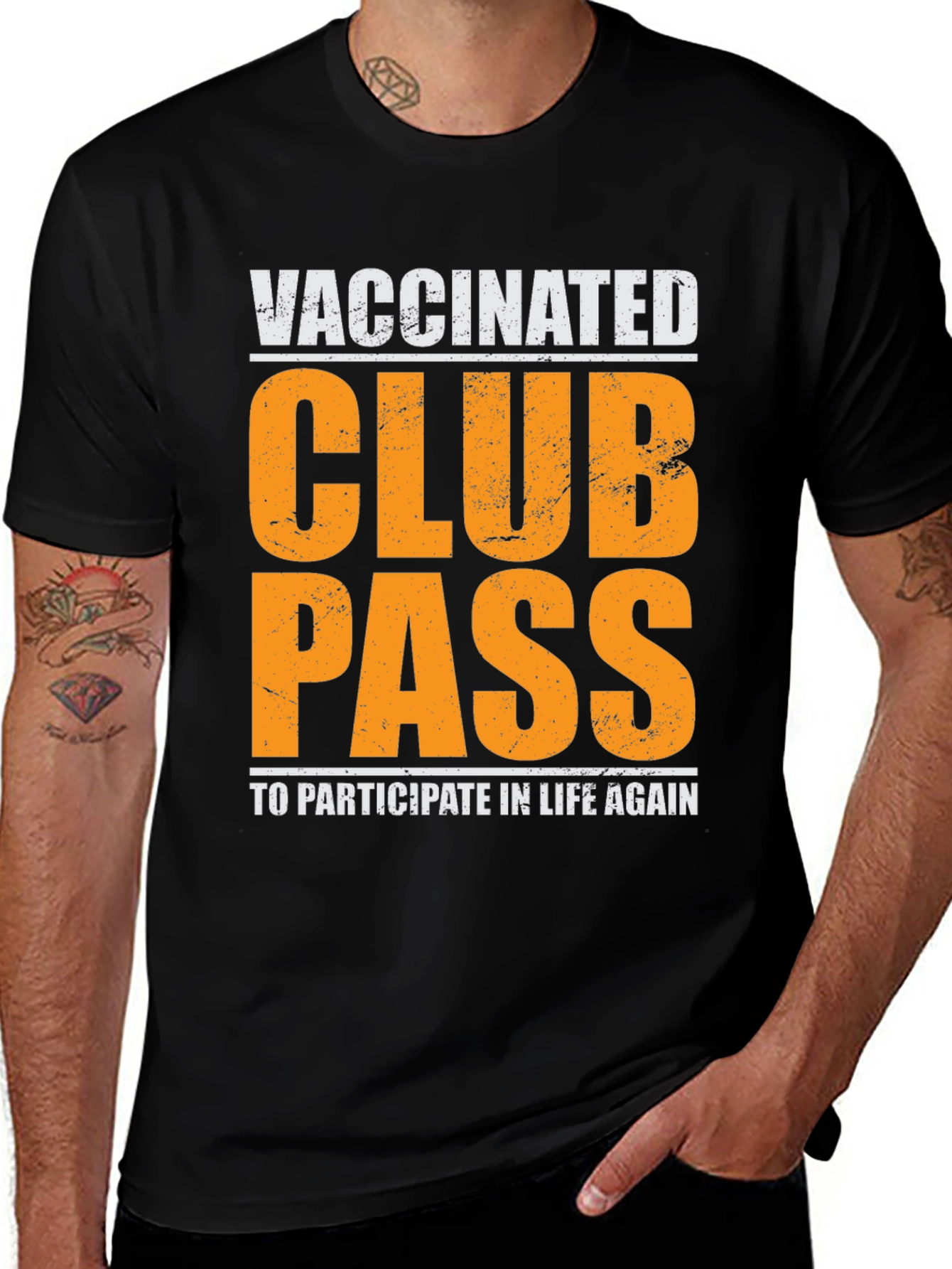 Variant 27 of Vaccinated Club Pass Graphic Tee