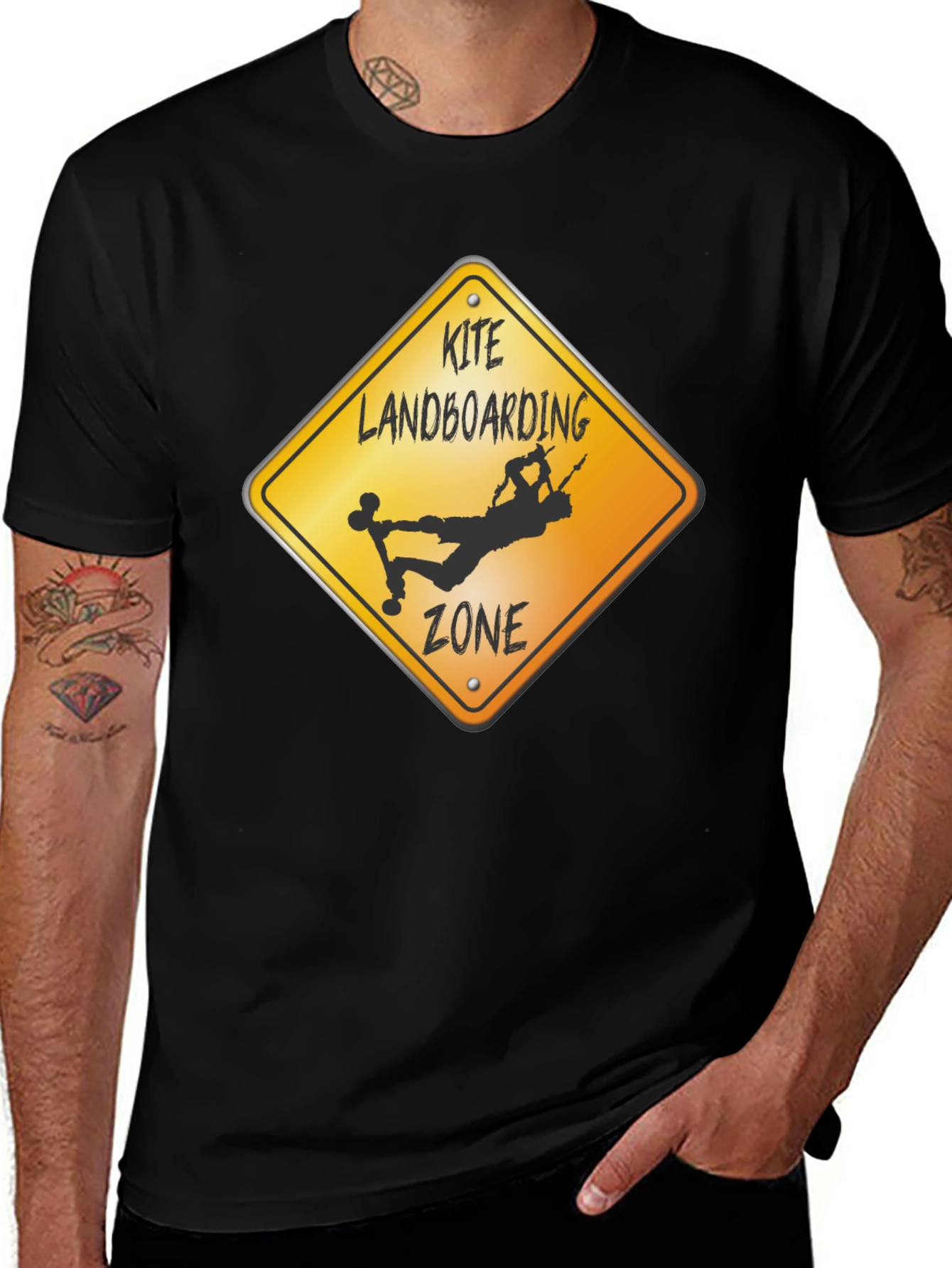 Variant 30 of Kite Landboarding Zone Black T-Shirt