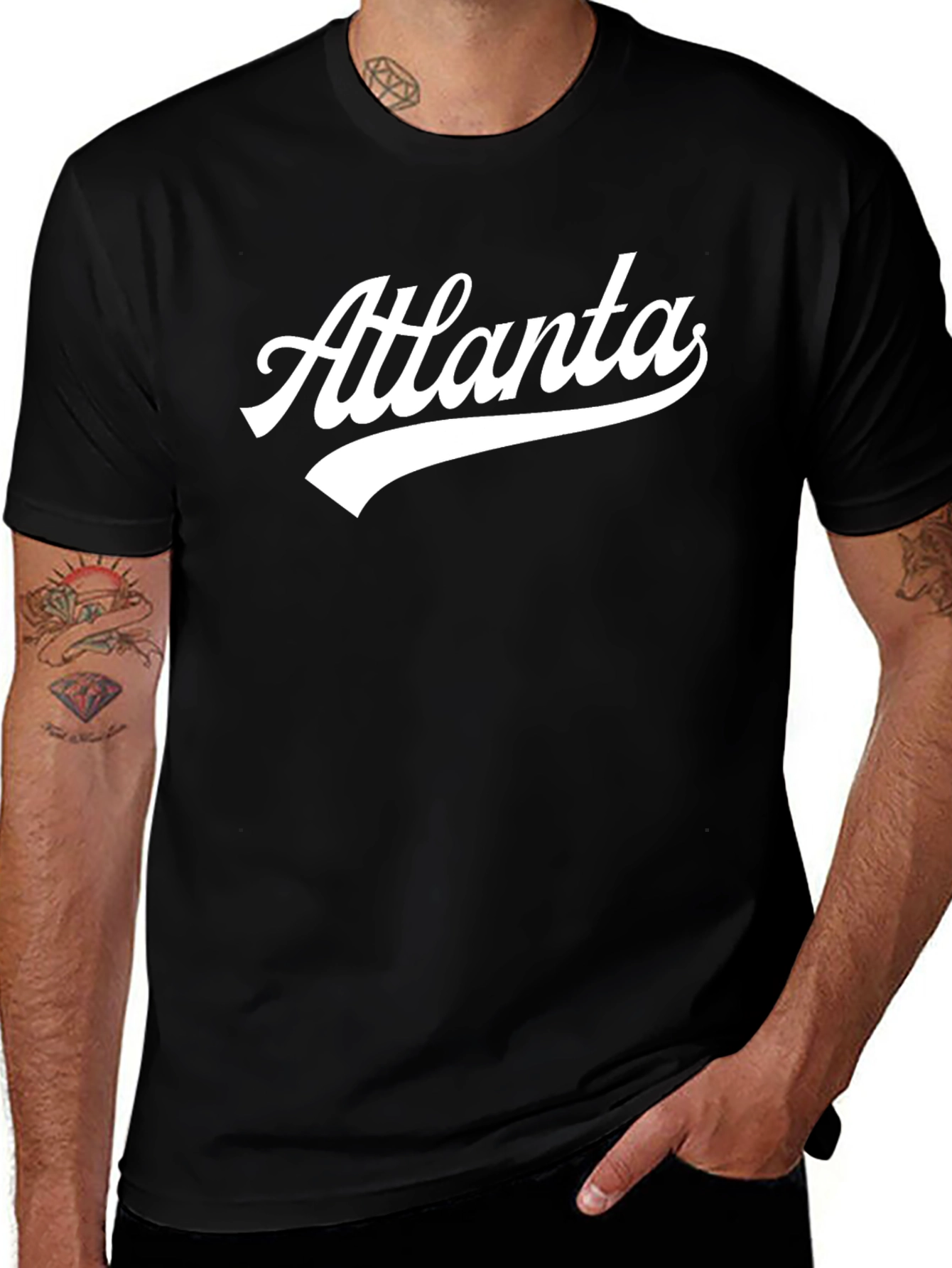 Atlanta Graphic Tee - Stylish Black Cotton T-Shirt