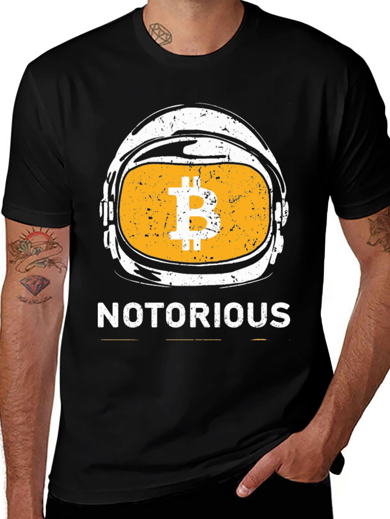 Variant 9 of Notorious Bitcoin Astronaut Black T-Shirt