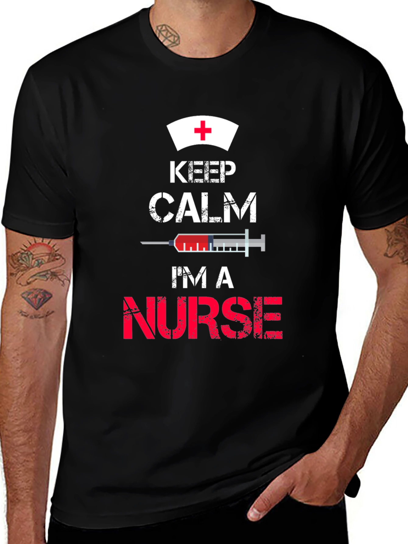 Variant 11 of Keep Calm I'm A Nurse Black T-Shirt