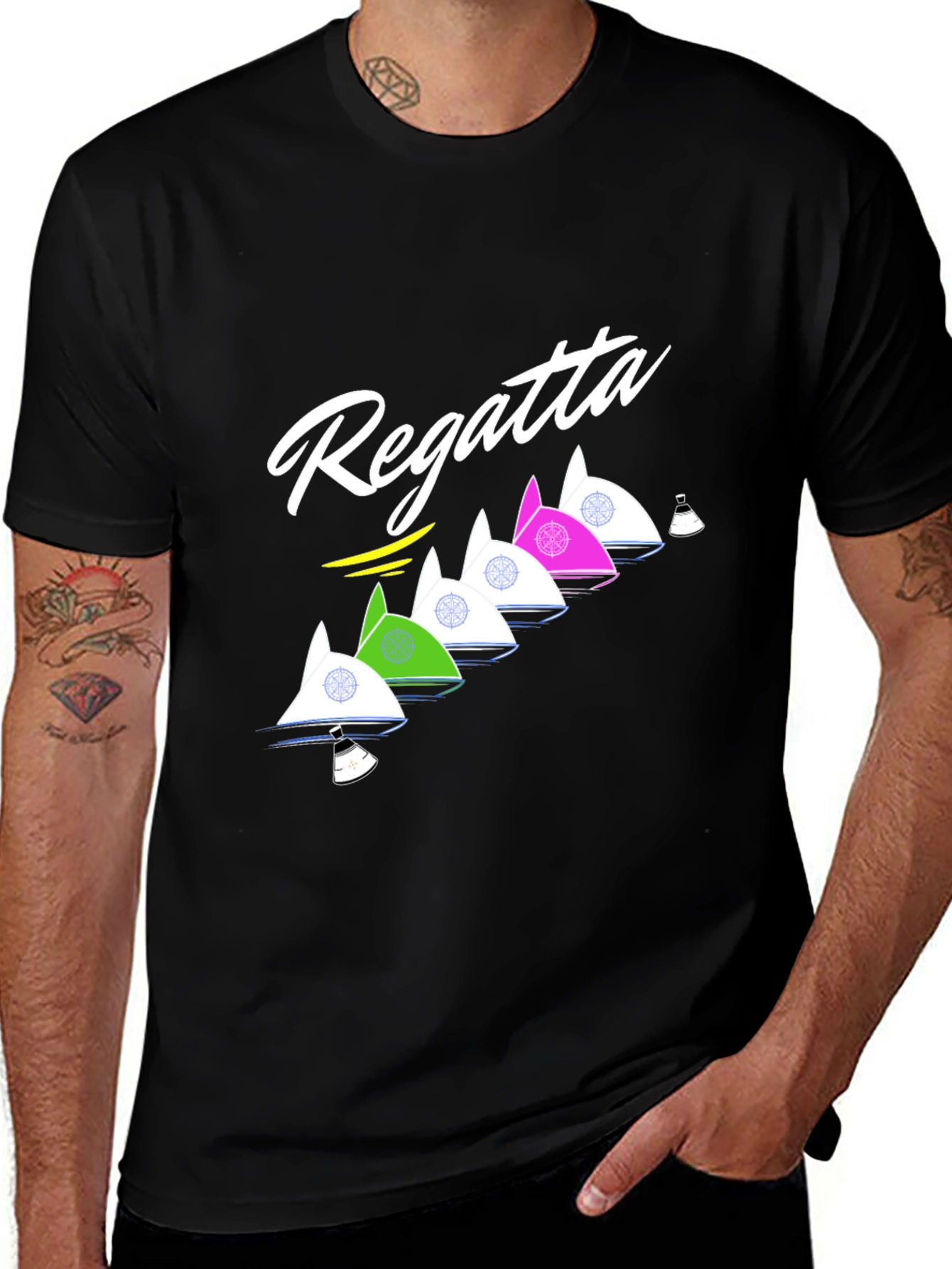 Regatta Sailboat T-Shirt - Fun Sailing Design