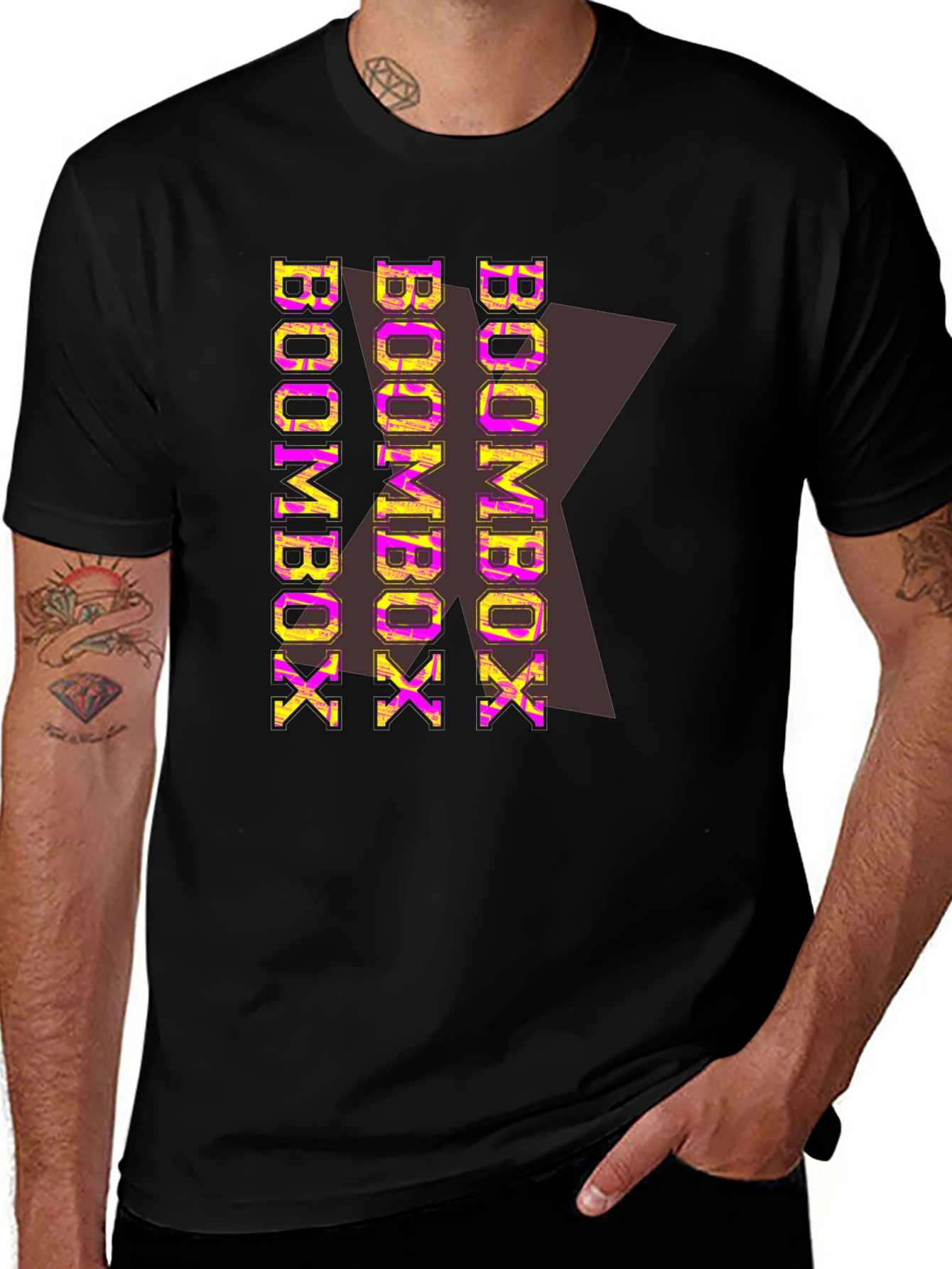 Variant 28 of Boombox Graphic Print Black T-Shirt