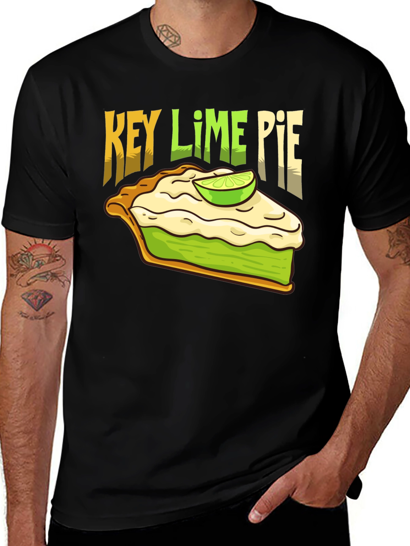 Variant 25 of Key Lime Pie Graphic T-Shirt - Fun Foodie Tee