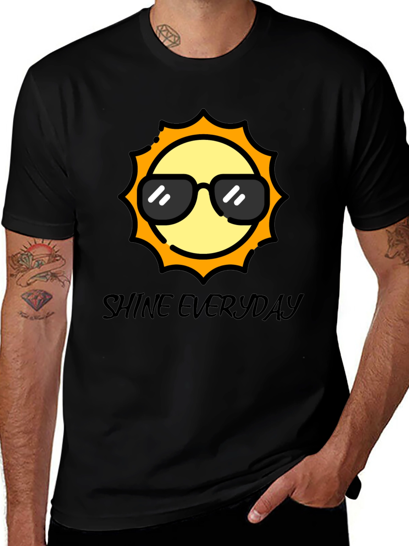 Variant 11 of Cool Sun Black T-Shirt - Shine Everyday