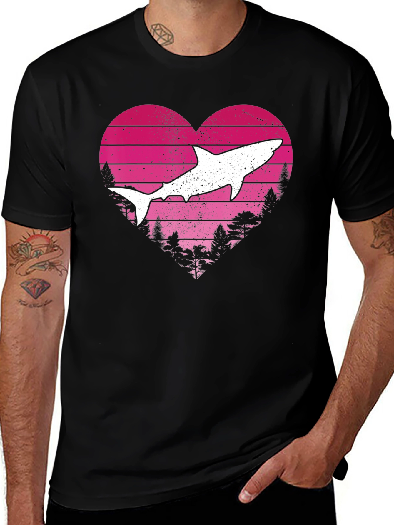 Variant 15 of Shark Heart Graphic Tee - Love the Ocean!