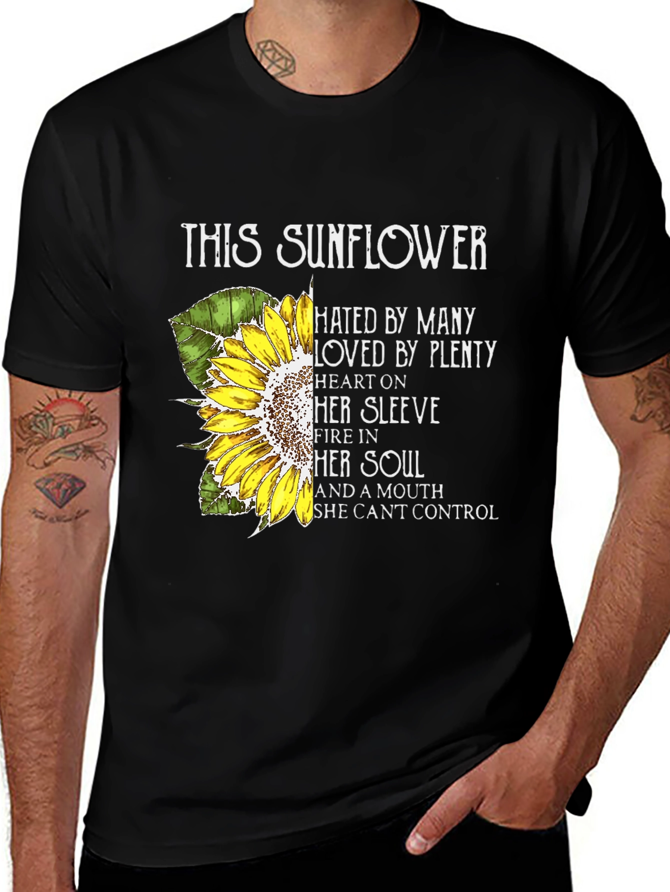 Variant 29 of Sunflower Graphic Tee - Hated By Many, Loved By Plenty