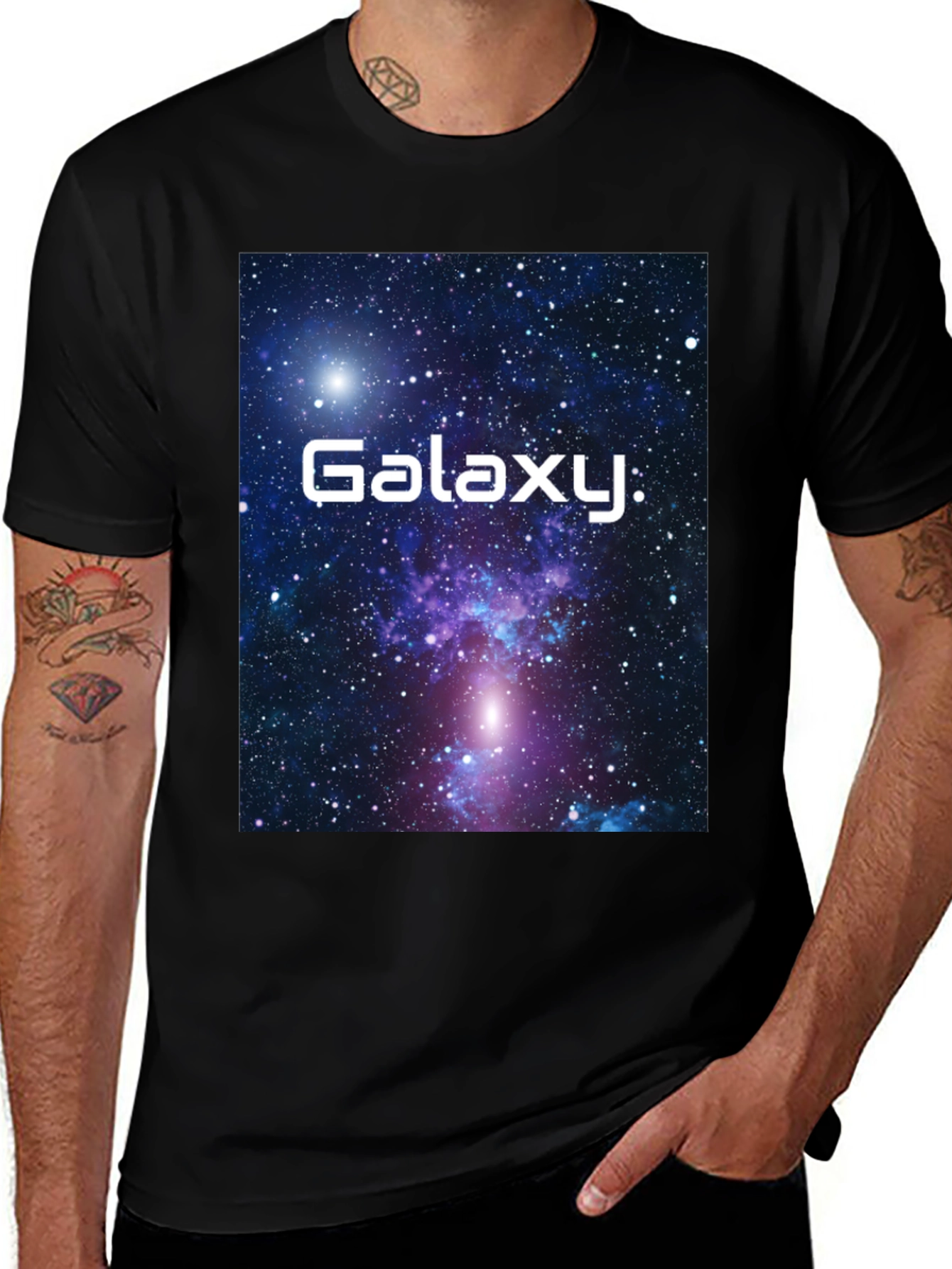 Variant 27 of Galaxy Graphic T-Shirt - Black Cotton Tee