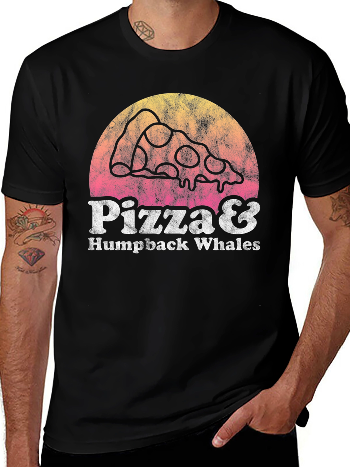 Variant 16 of Pizza & Humpback Whales Graphic Tee