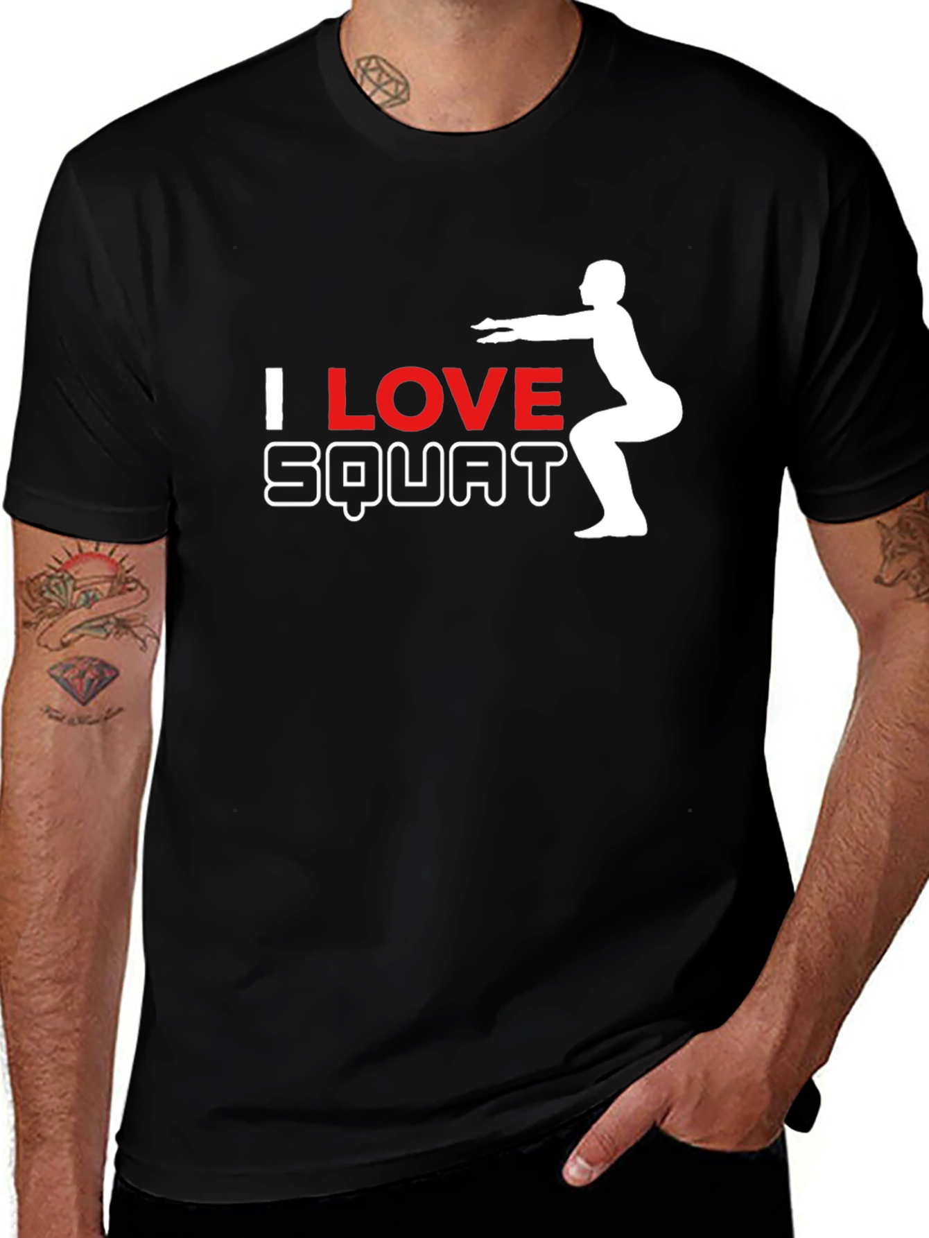 Variant 18 of I Love Squats Black T-Shirt