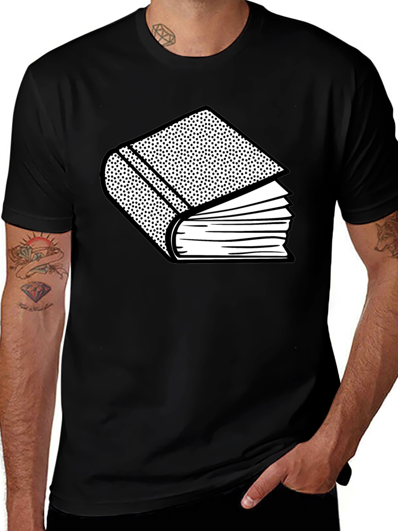 Variant 17 of Book Graphic Black T-Shirt - Read in Style!