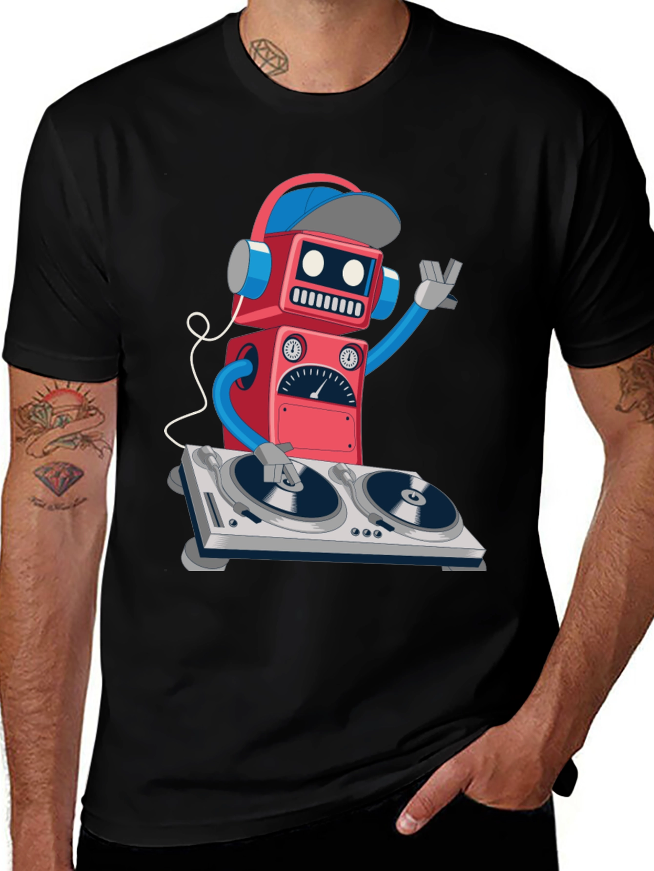 Variant 6 of DJ Robot Graphic Tee - Cool & Trendy