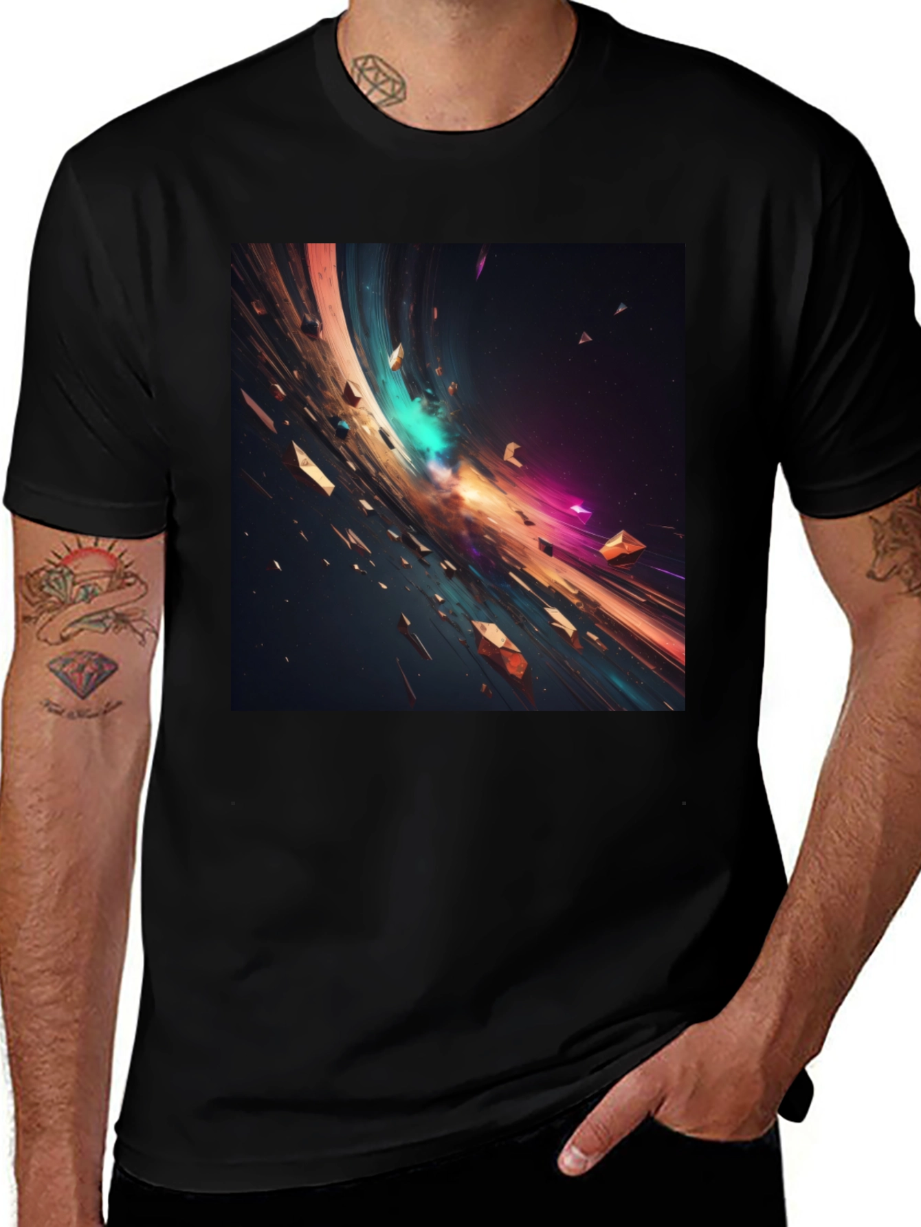 Variant 24 of Abstract Galaxy Black T-Shirt