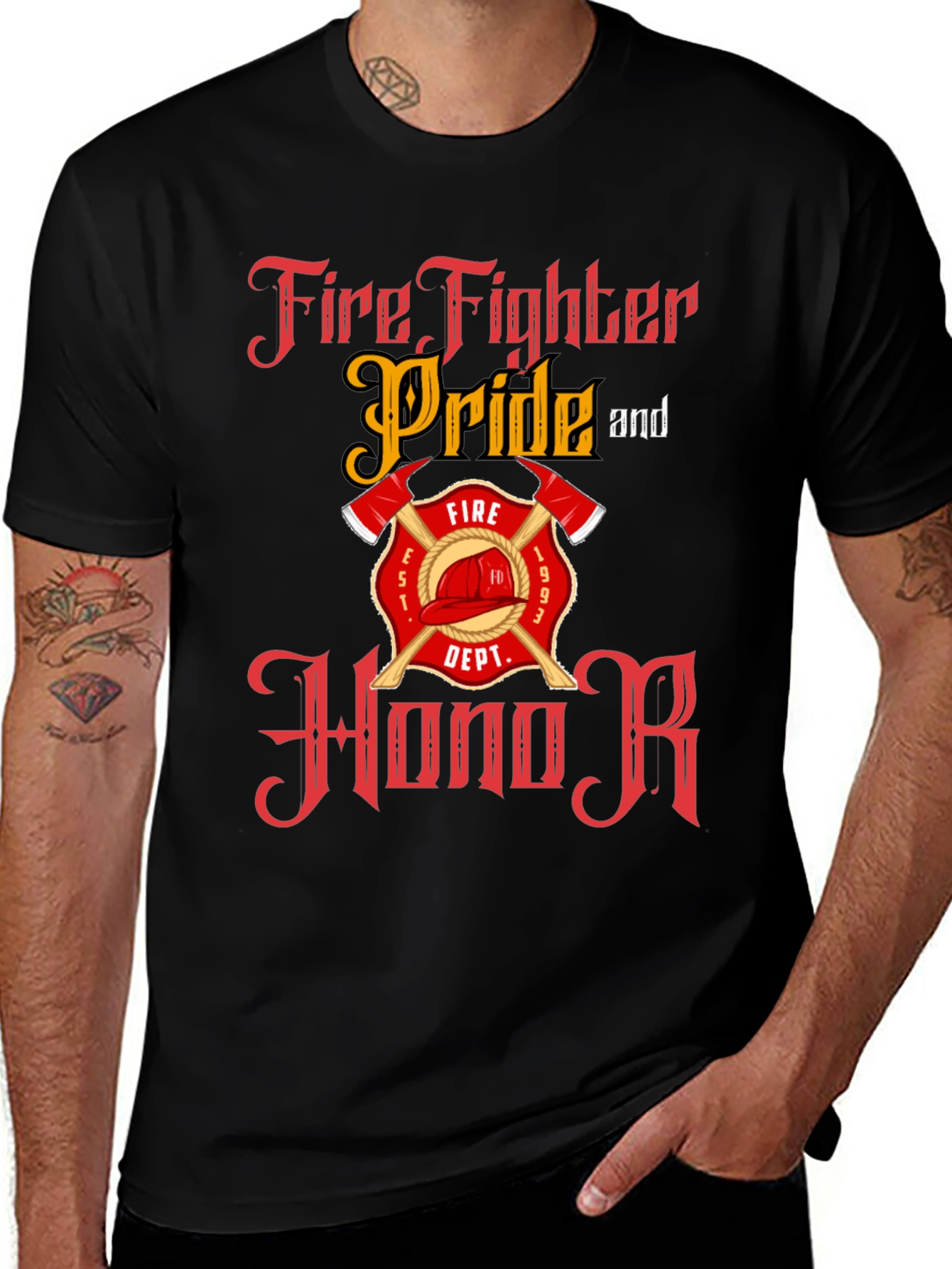 Variant 28 of Firefighter Pride Honor Black T-Shirt