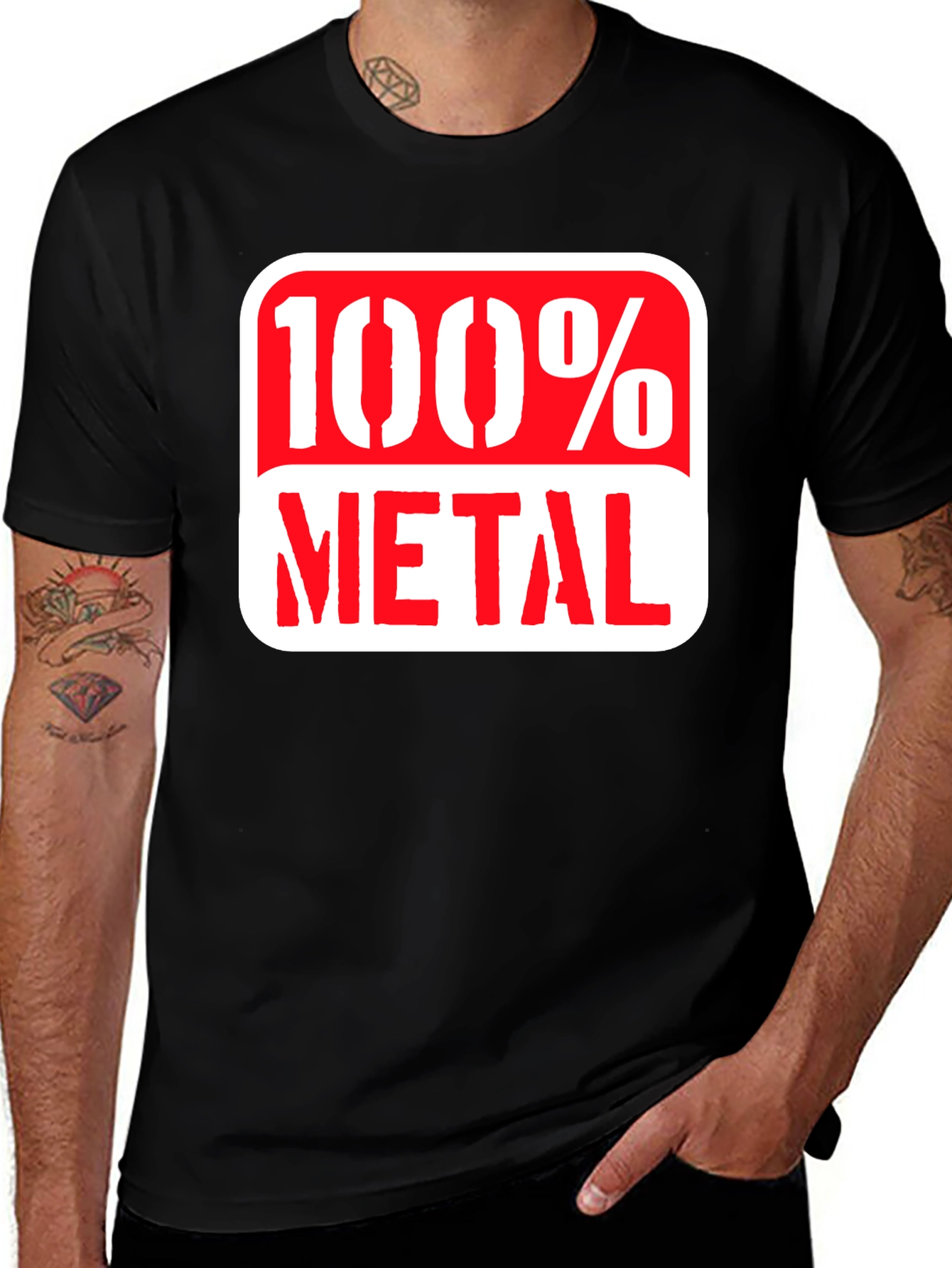 Variant 30 of 100% Metal Graphic Tee - Rocker Style