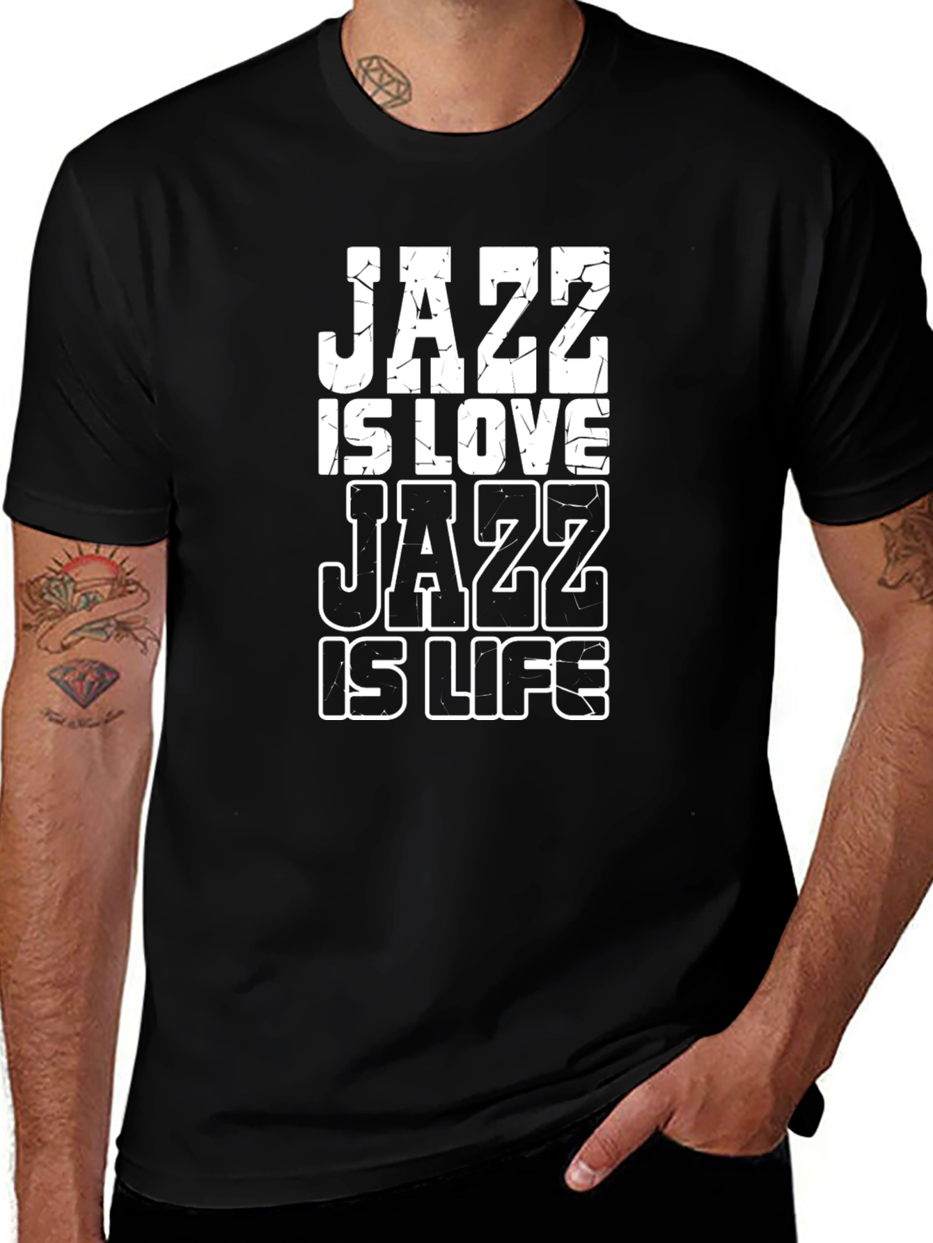 Variant 18 of Jazz Is Love, Jazz Is Life Black Graphic Tee