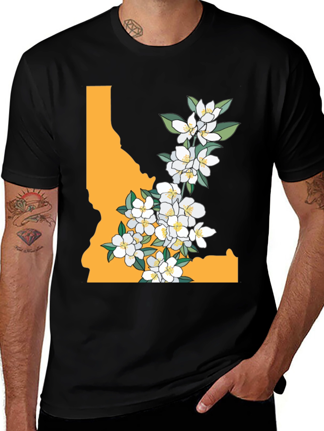 Idaho State Flower T-Shirt - Black