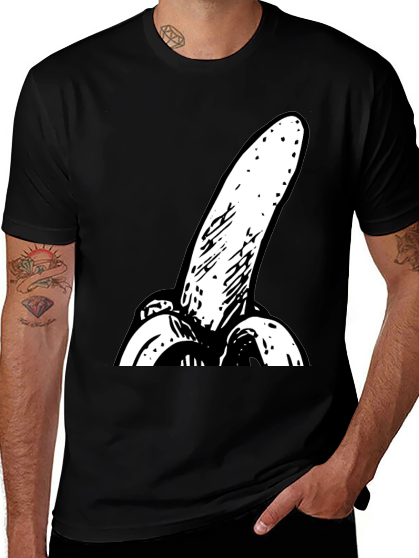 Variant 9 of Novelty Banana Graphic Black T-Shirt