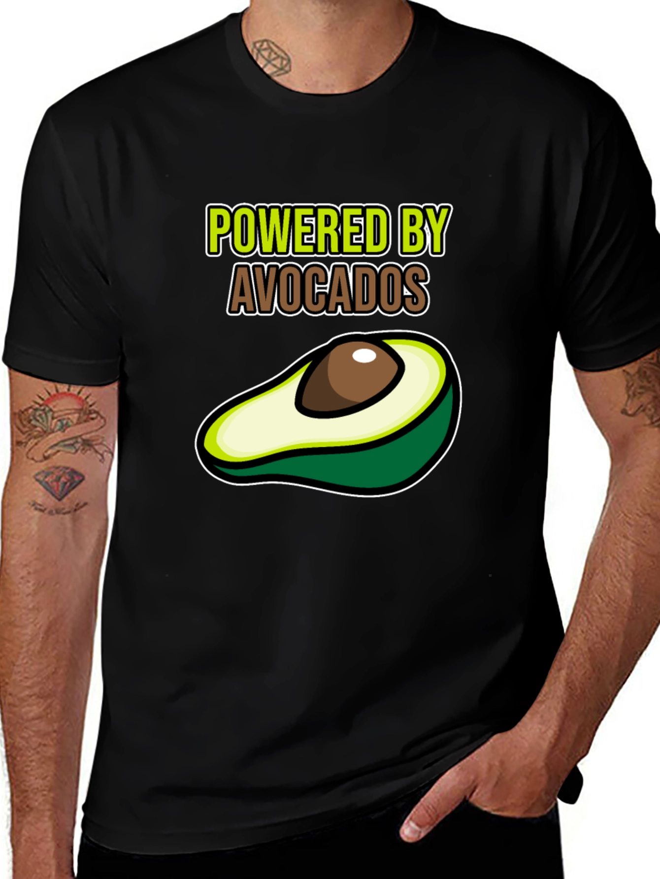 Variant 30 of Powered by Avocados Graphic Tee