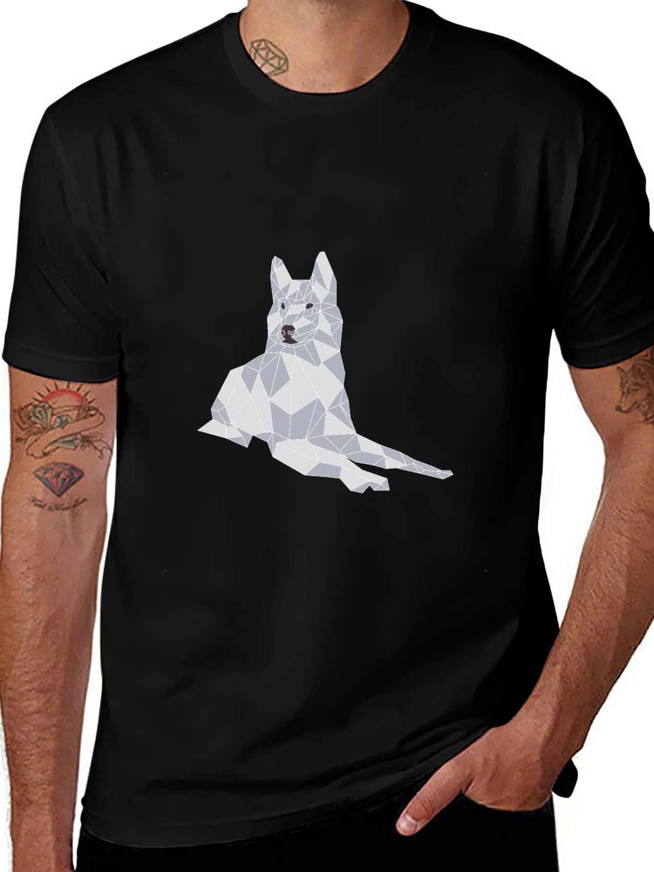 Variant 19 of Geometric Dog Graphic T-Shirt