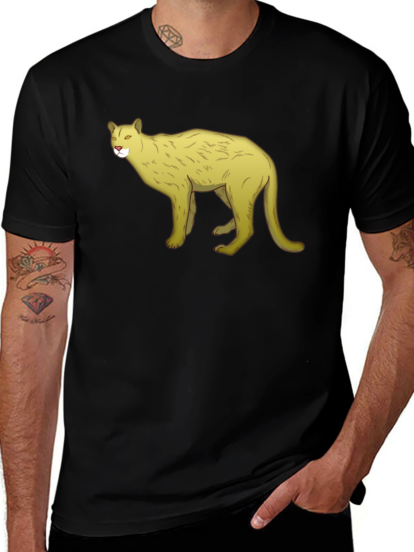 Variant 21 of Black T-Shirt with Puma Graphic