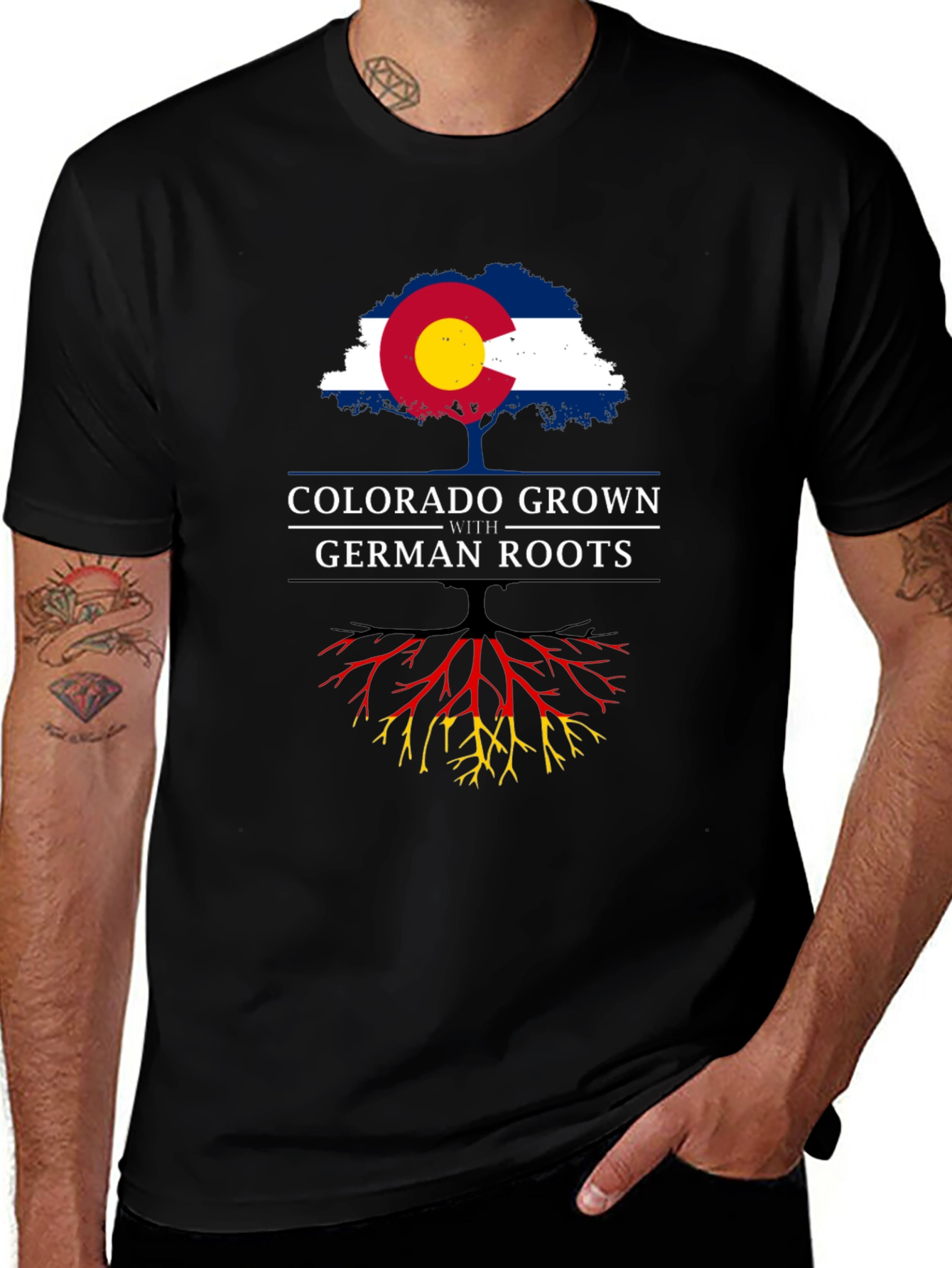 Variant 21 of Colorado Grown with German Roots Black T-Shirt