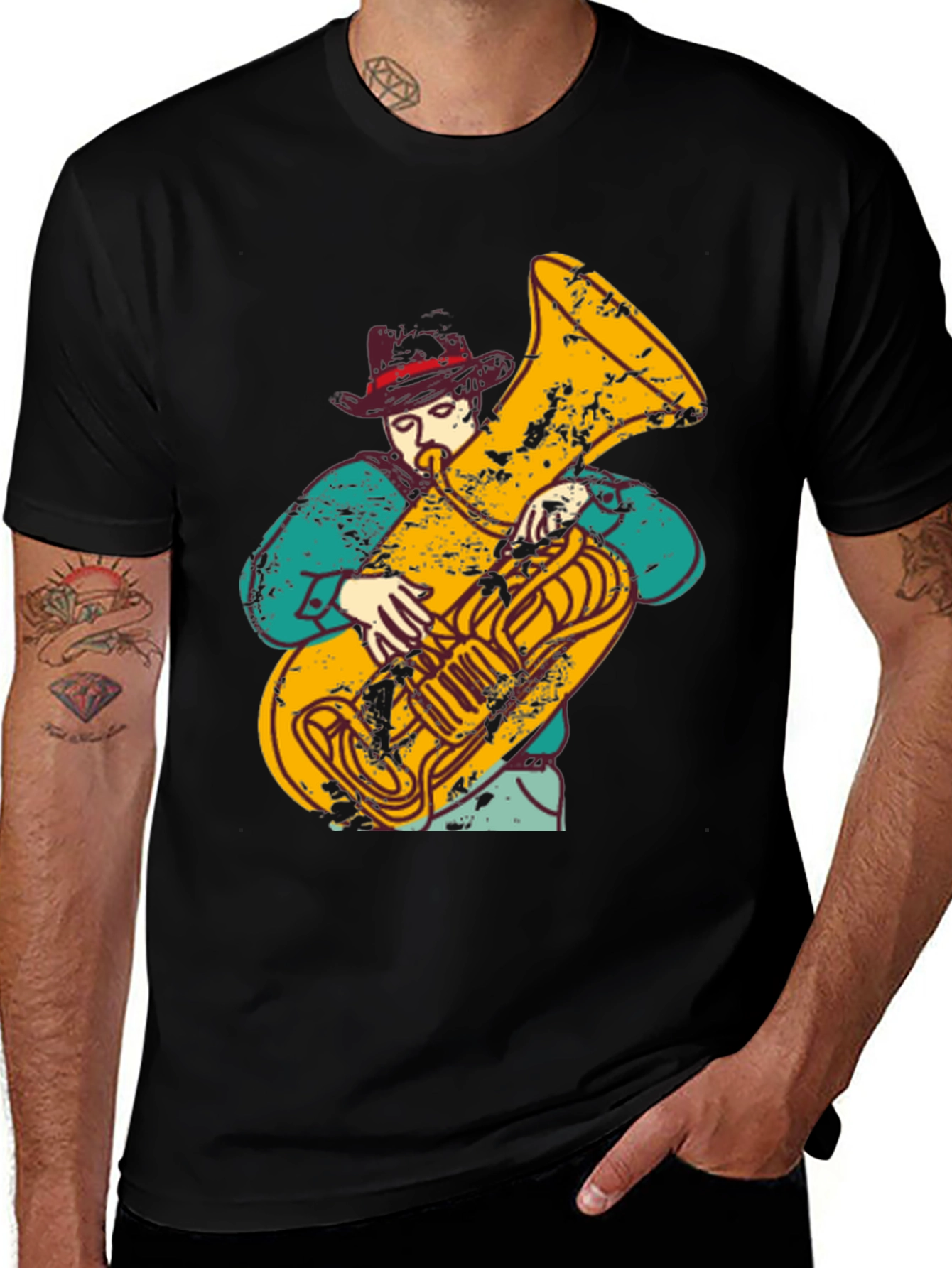 Variant 26 of Tuba Player Graphic T-Shirt - Musician Tee