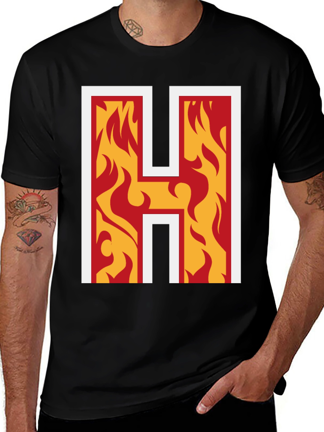 Variant 28 of Flaming "H" Graphic Tee