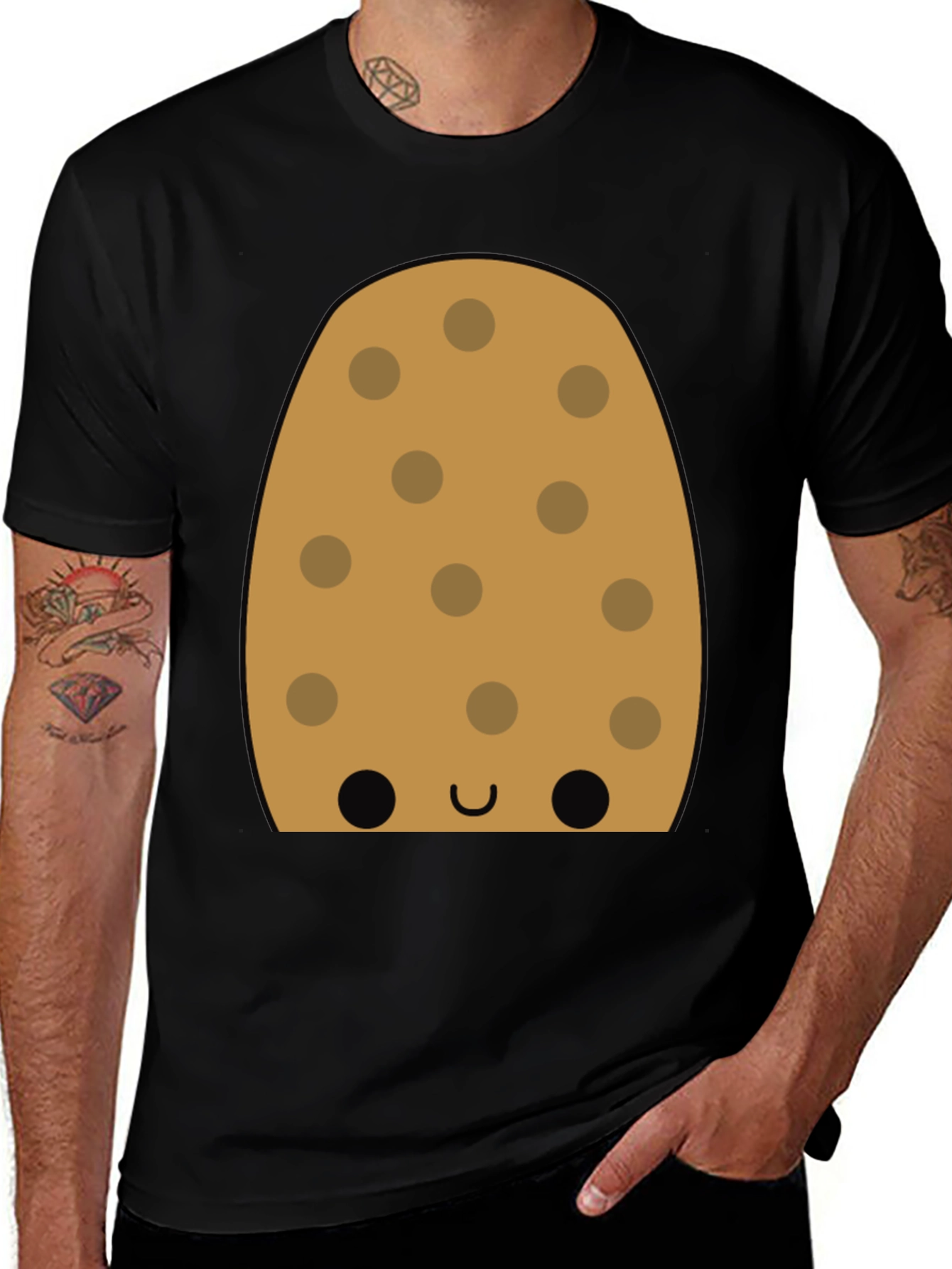 Variant 27 of Cookie Character Graphic Tee - Fun Black T-Shirt