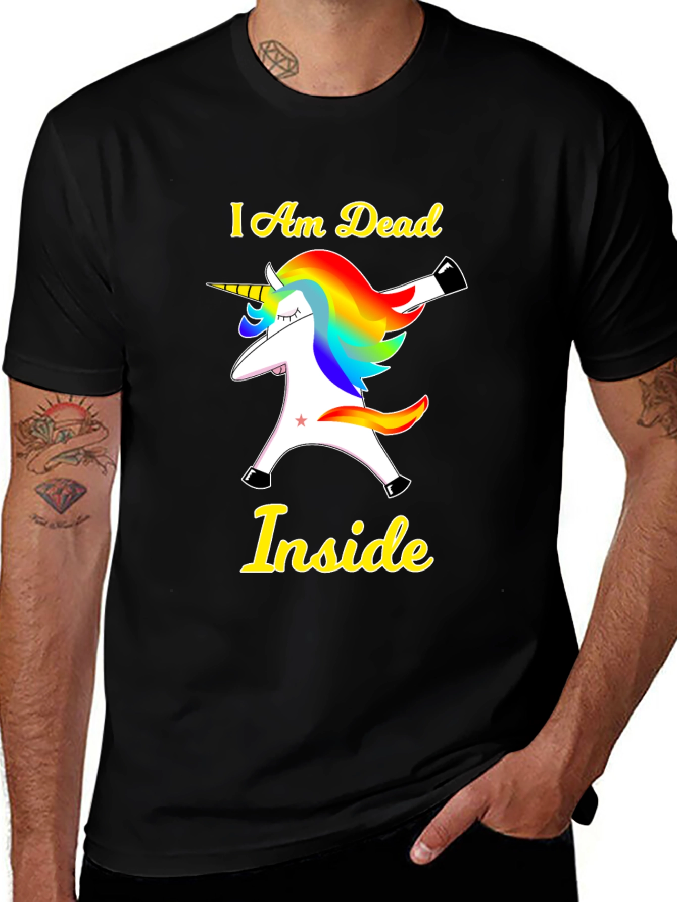 Variant 13 of Unicorn Dabbing T-Shirt - I Am Dead Inside Graphic Tee
