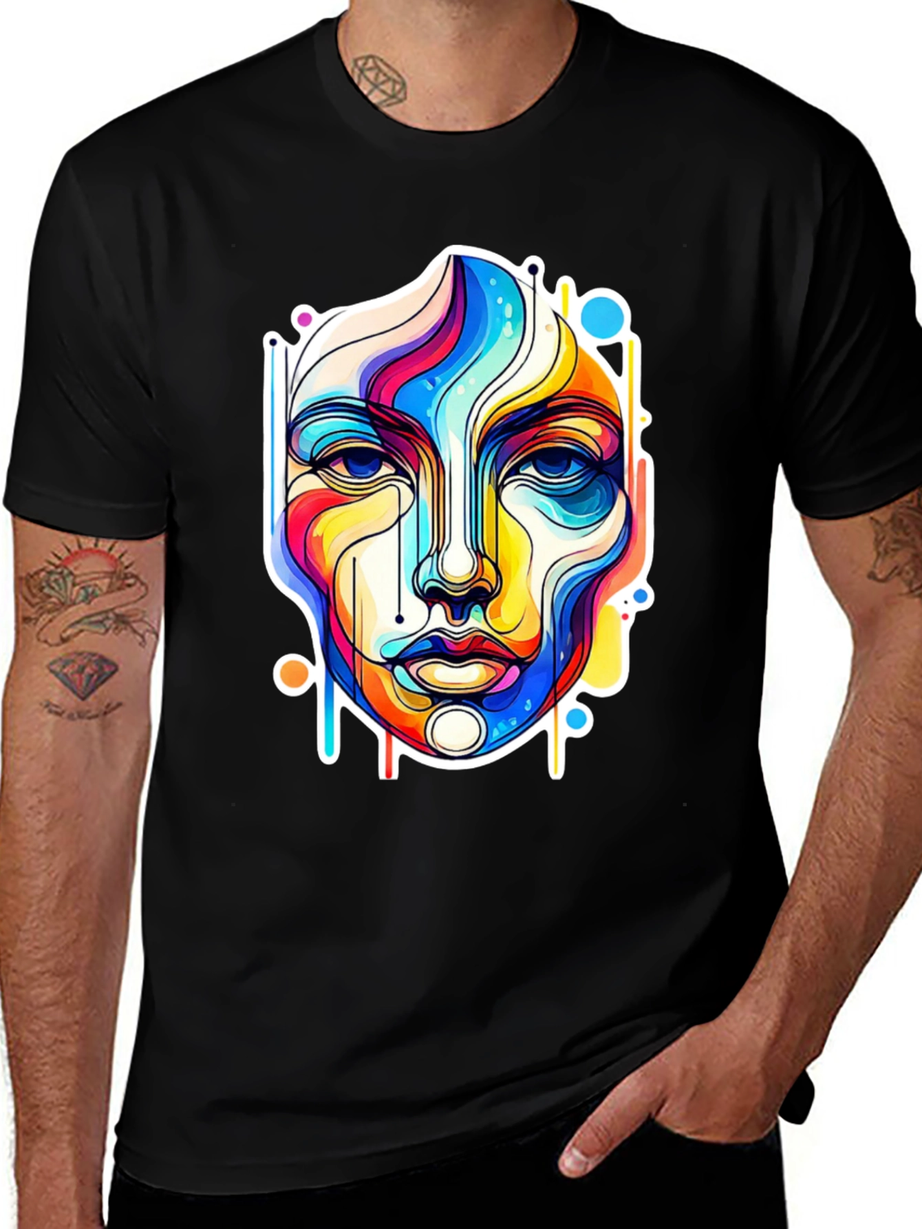 Variant 30 of Abstract Face Art Graphic Tee