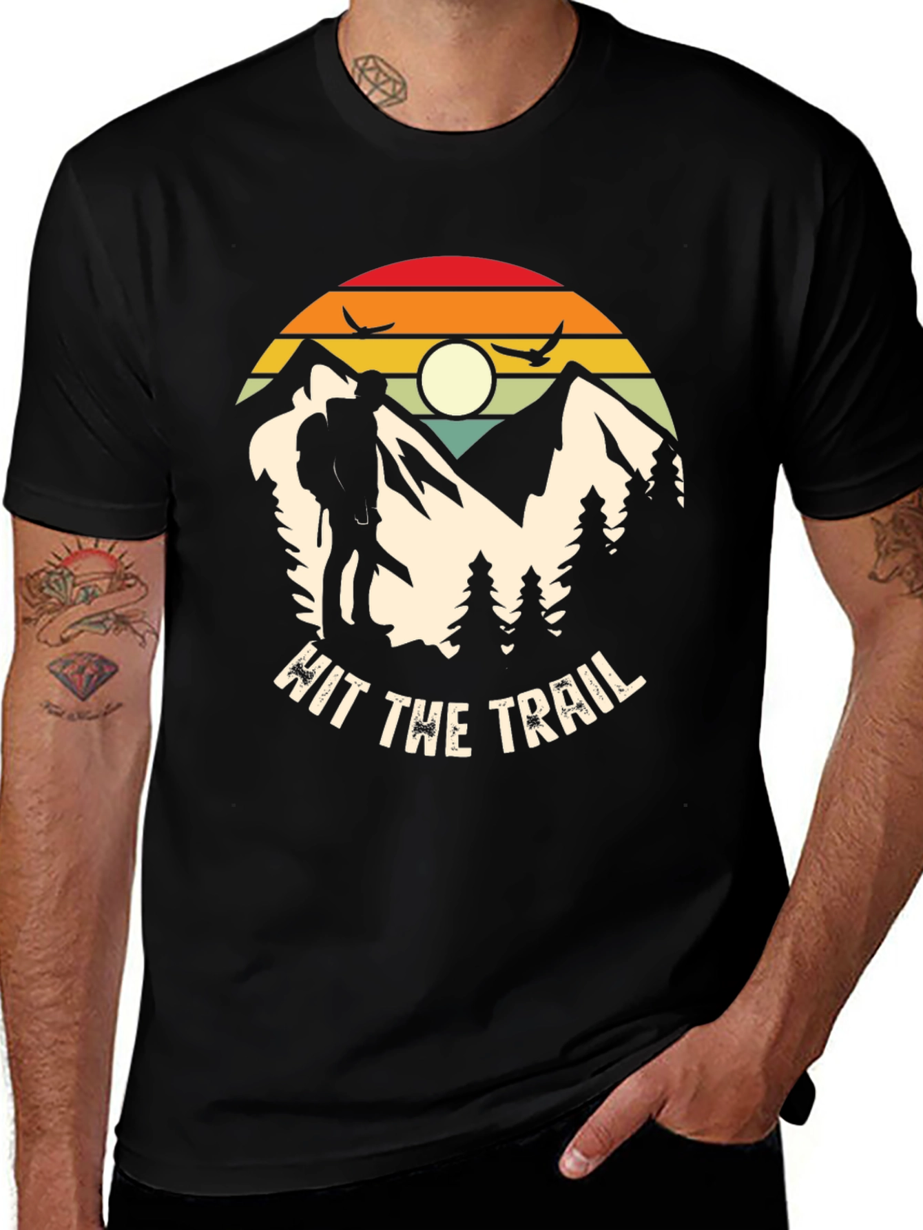 Variant 15 of Hit the Trail Graphic T-Shirt - Outdoor Adventure Tee
