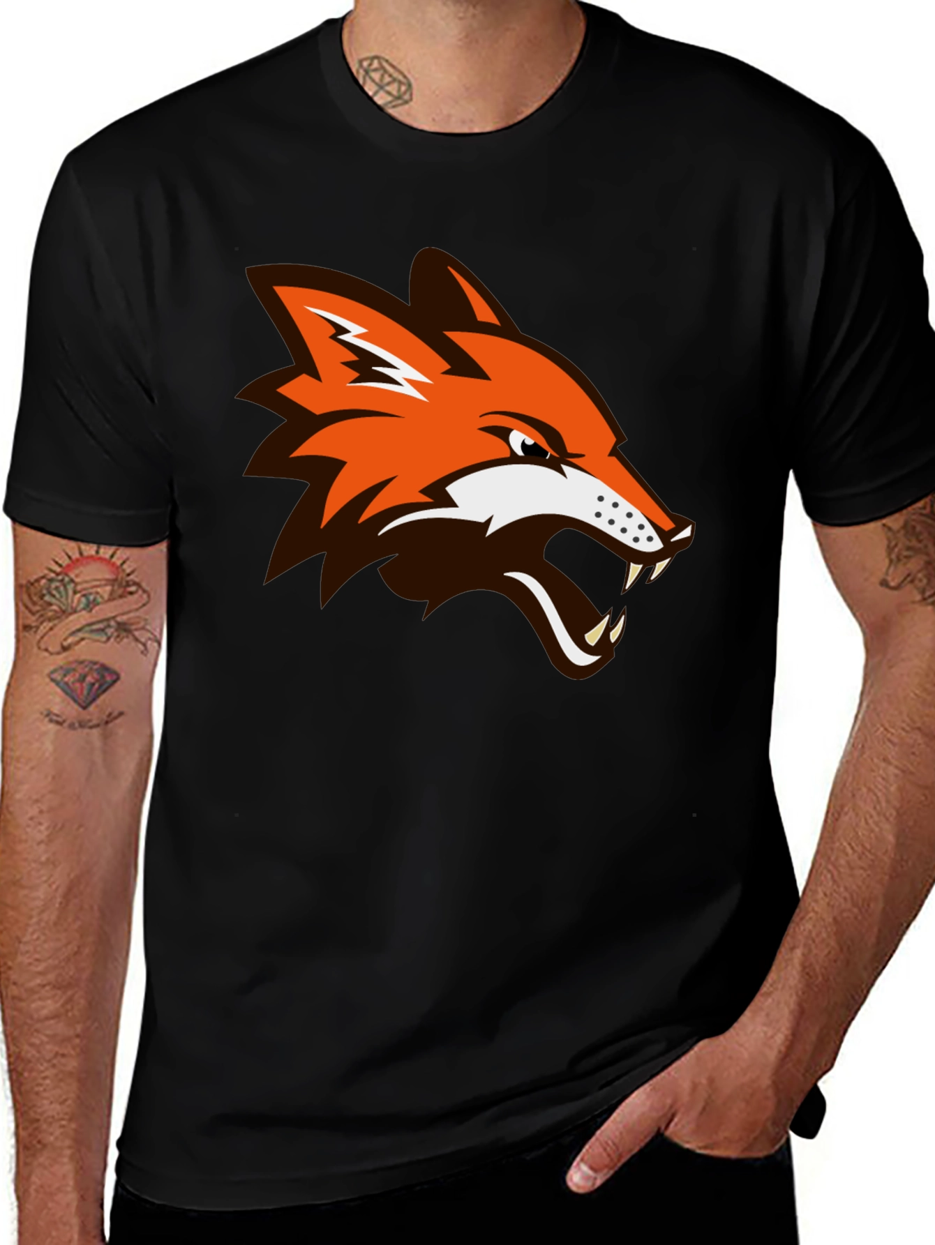 Variant 25 of Bold Fox Graphic Tee - Black