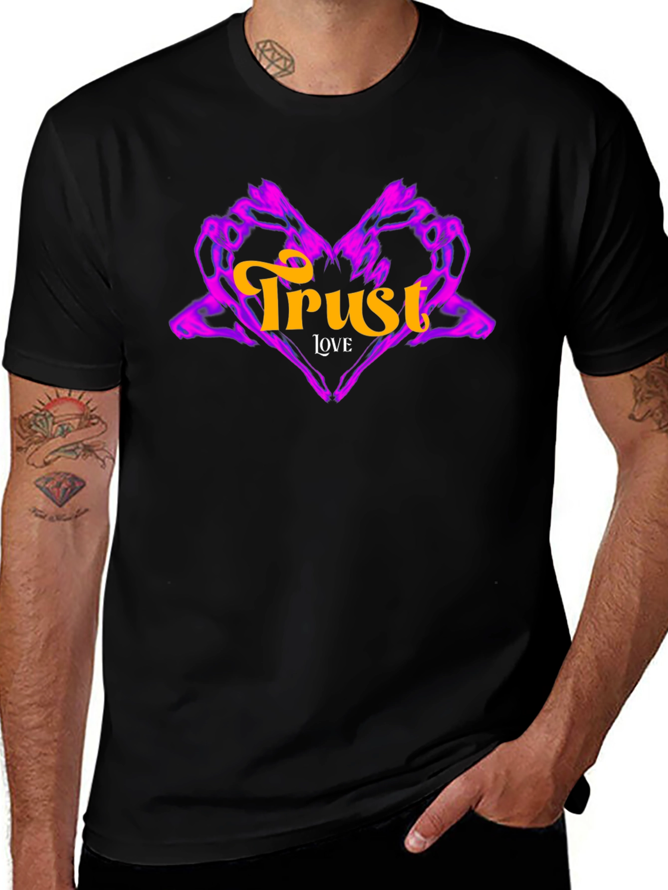 Variant 7 of Trust Love Graphic Tee - Black