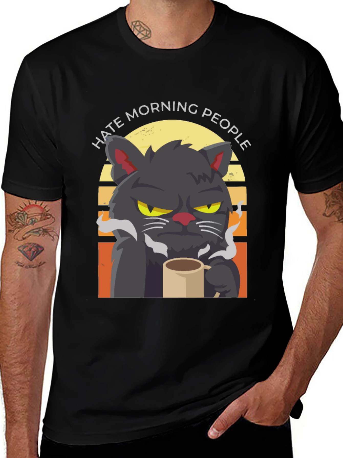 Variant 24 of Hate Morning People Cat T-Shirt
