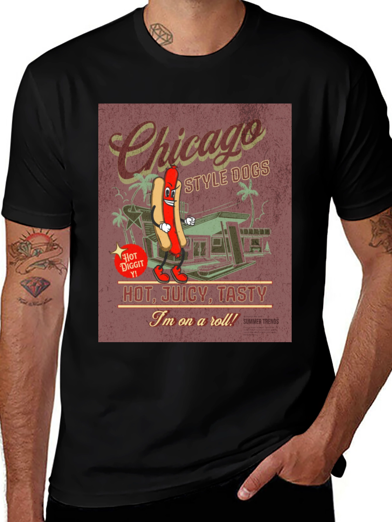 Variant 19 of Chicago Style Dogs Graphic T-Shirt