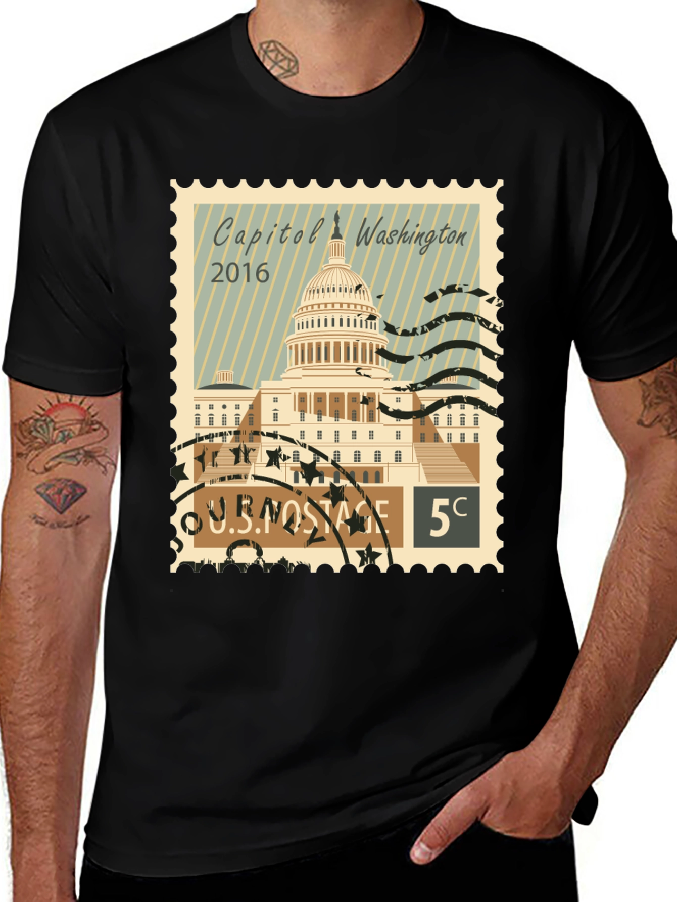 Variant 26 of Capitol Washington Stamp T-Shirt