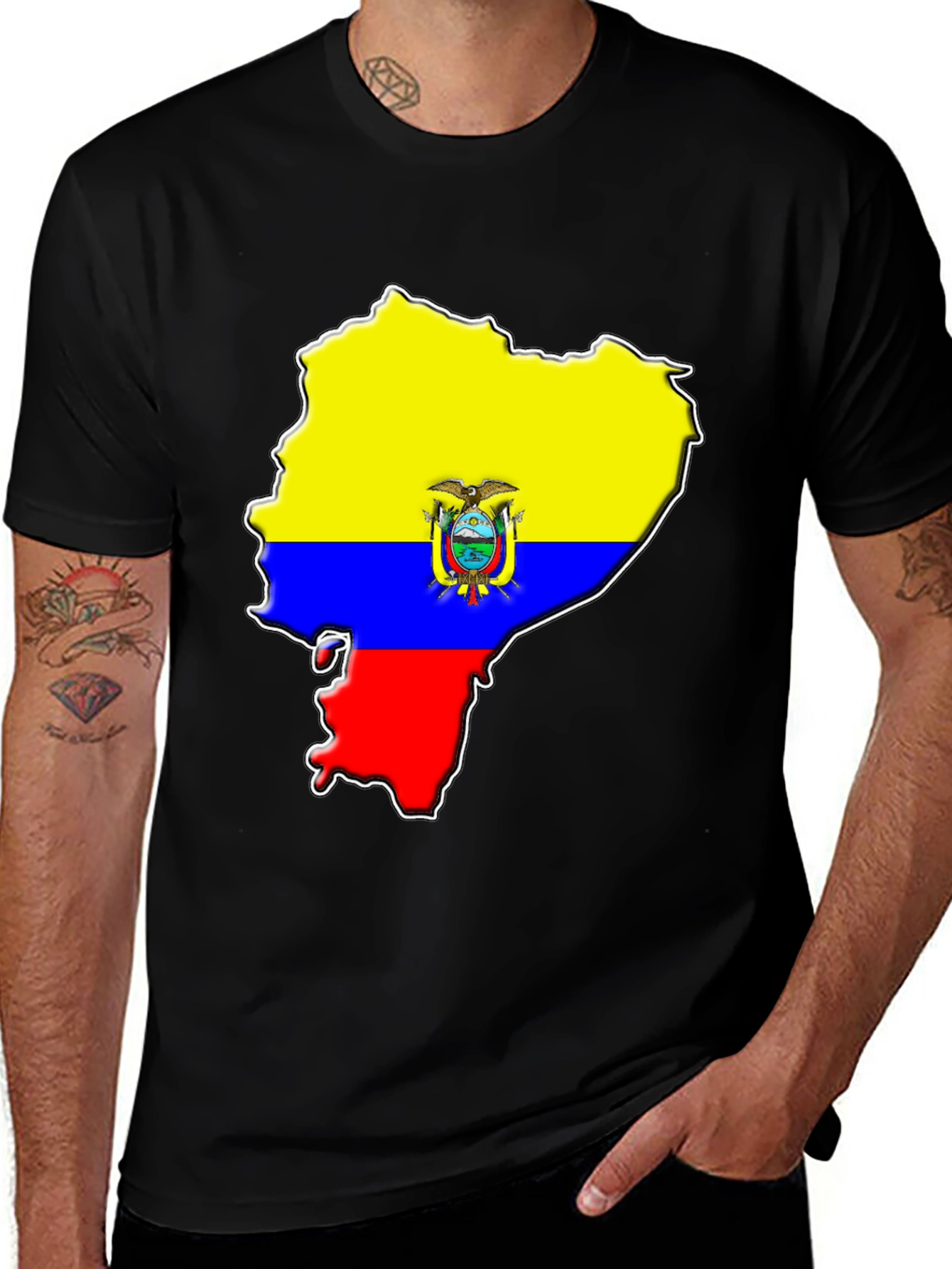 Ecuador Flag Map Graphic T-Shirt