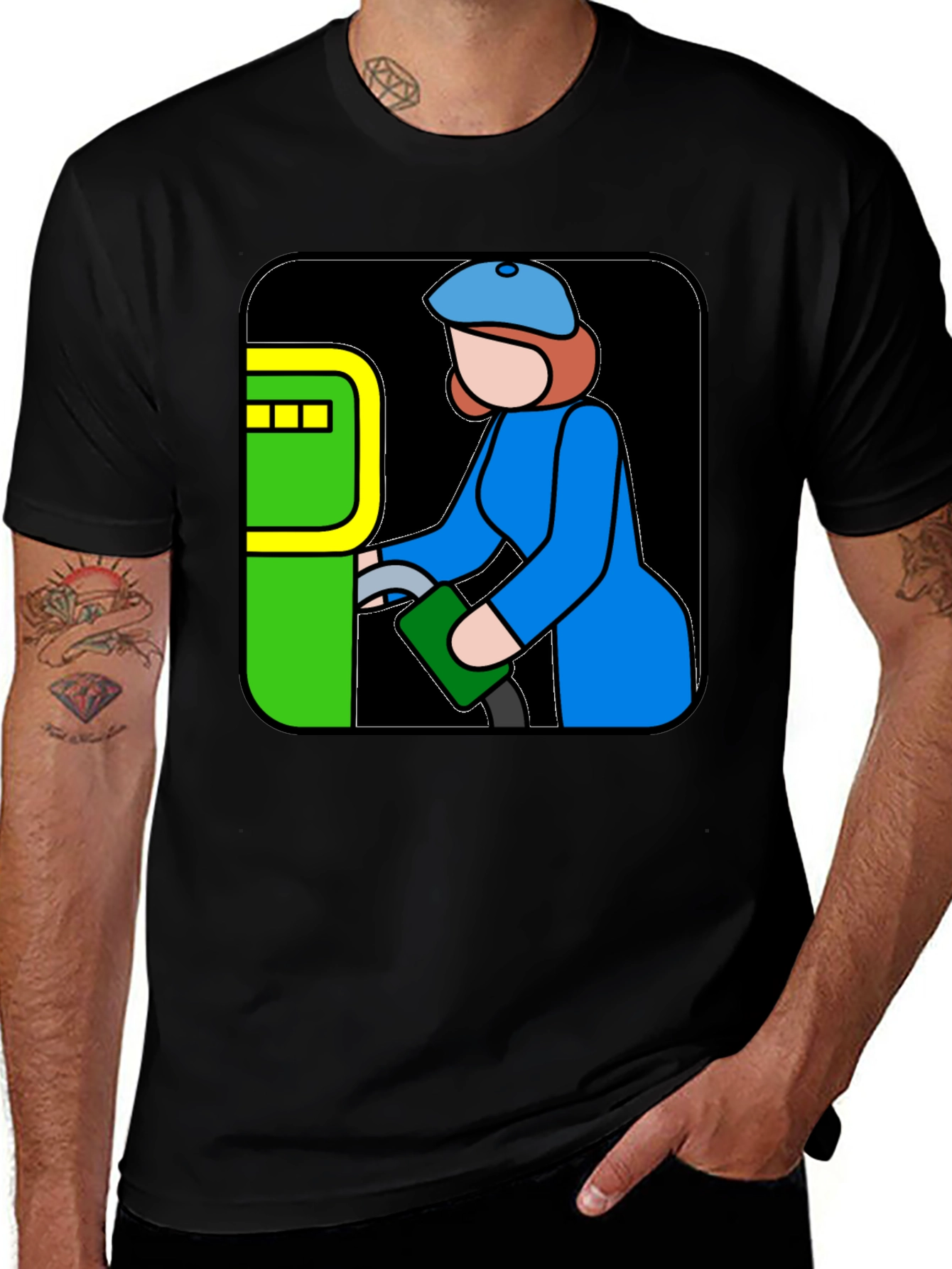 Cartoon Gas Station Attendant T-Shirt