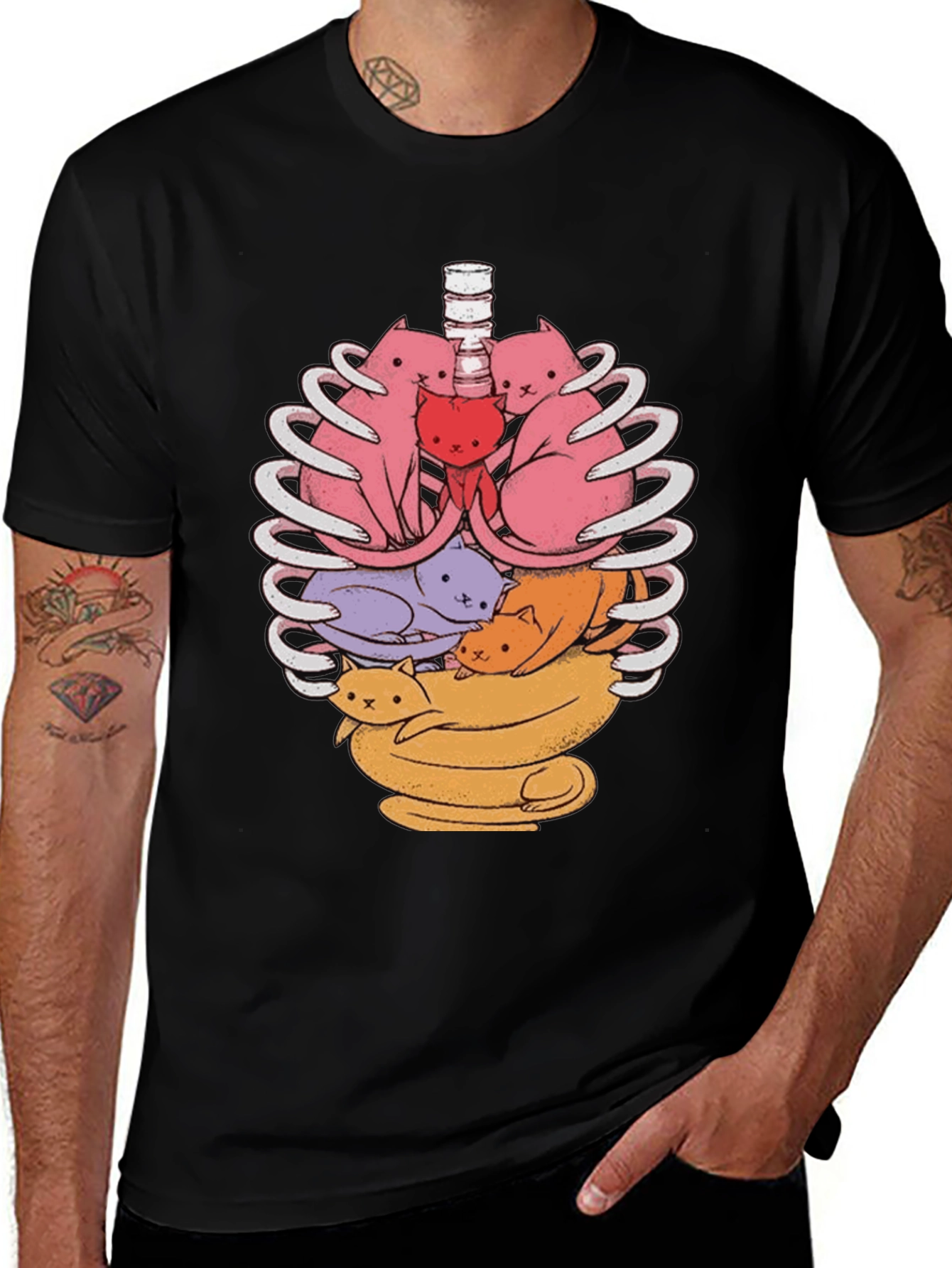 Variant 26 of Anatomical Cat Ribcage T-Shirt
